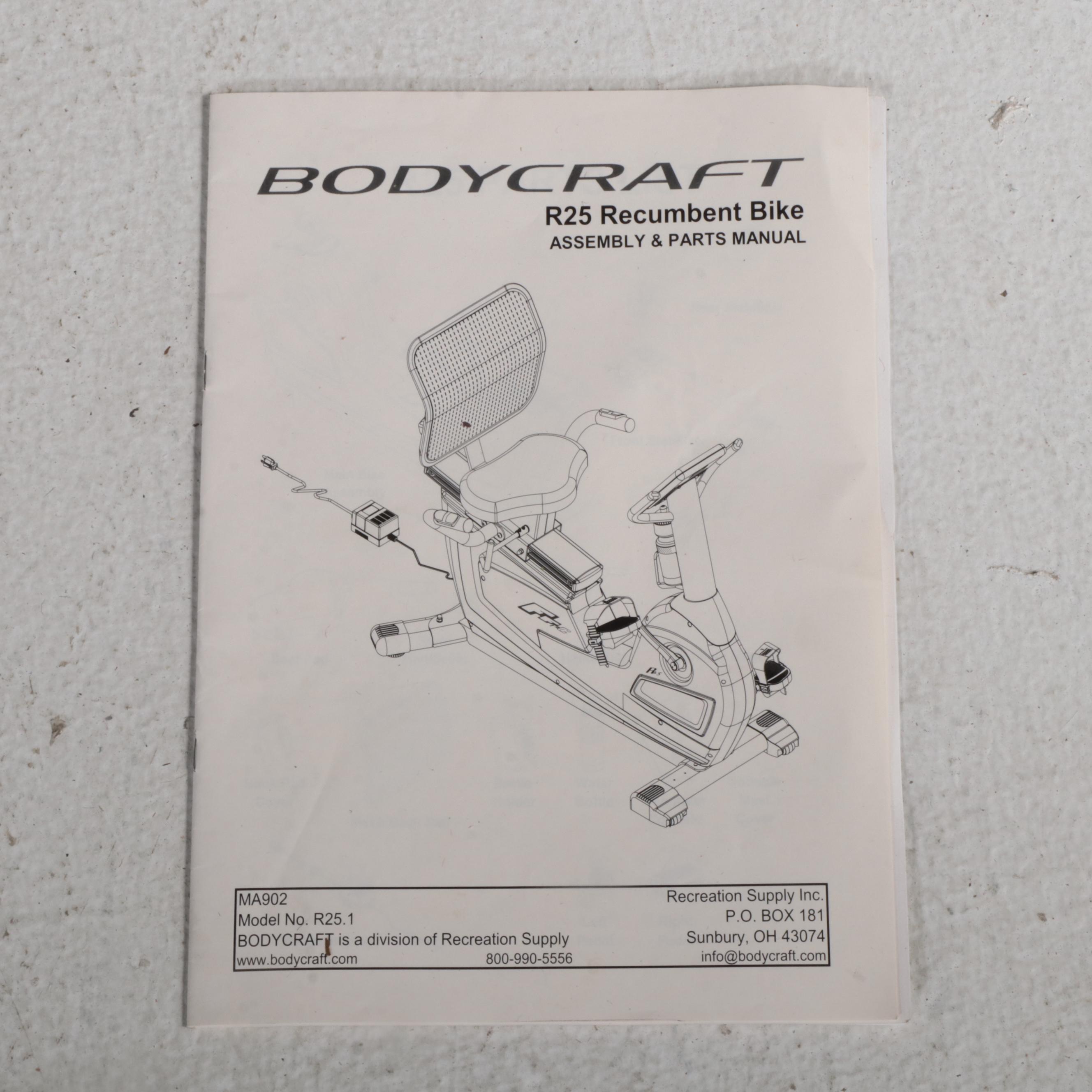 Bodycraft R25 Stationary Recumbent Exercise Bike