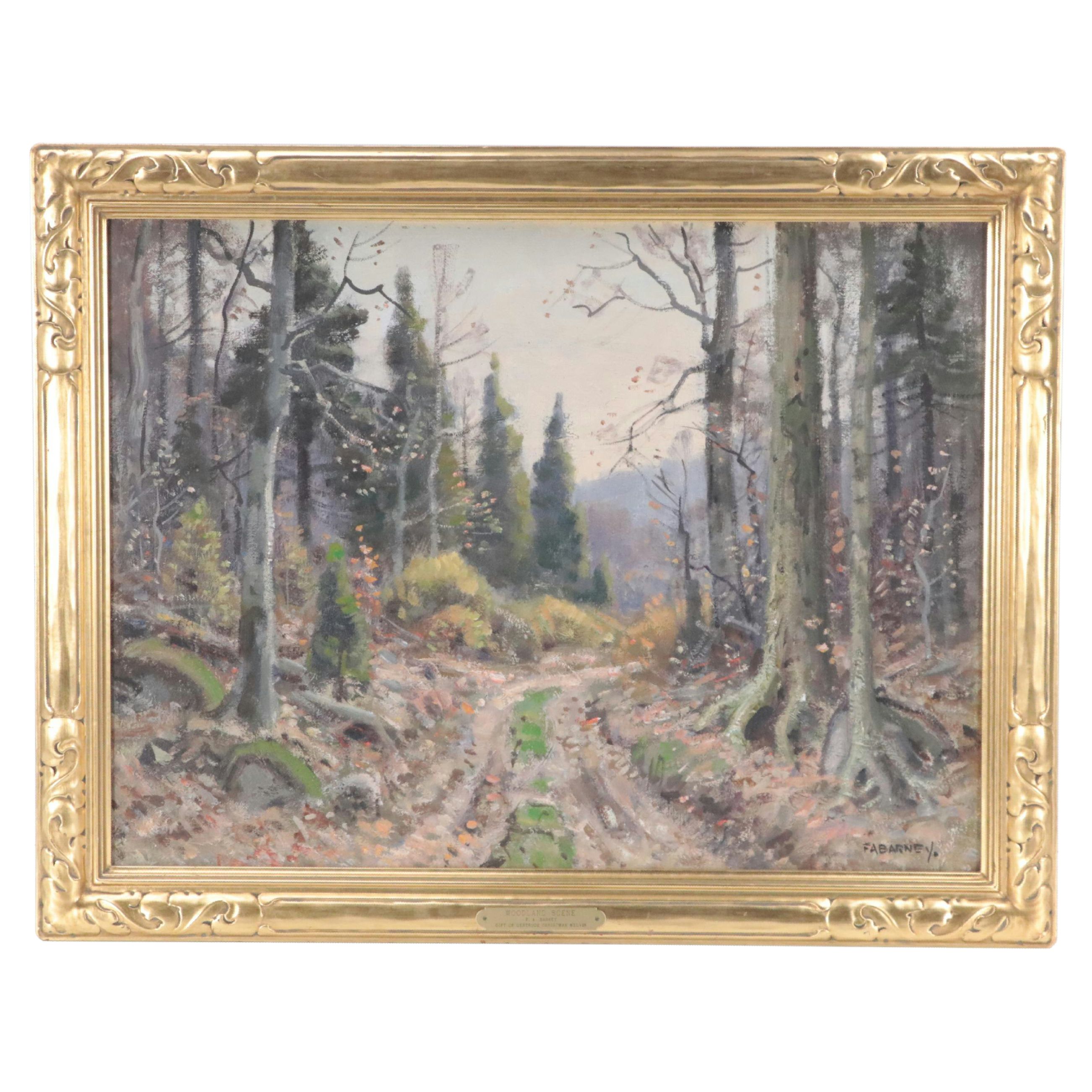 Frank A. Barney Oil Painting "Woodland Scene"