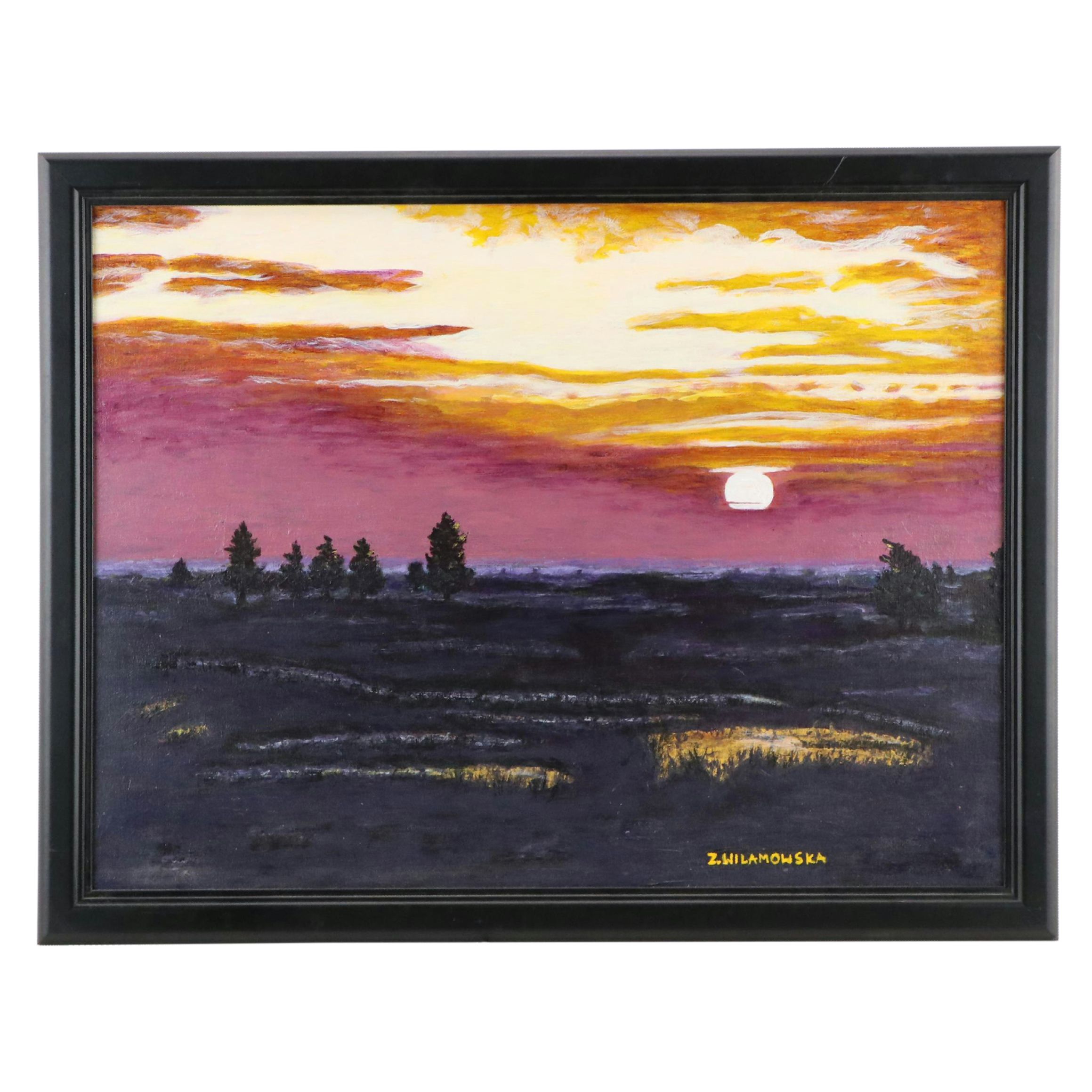 Zofia D. Wilamowska Acrylic Landscape "Halloween Night"