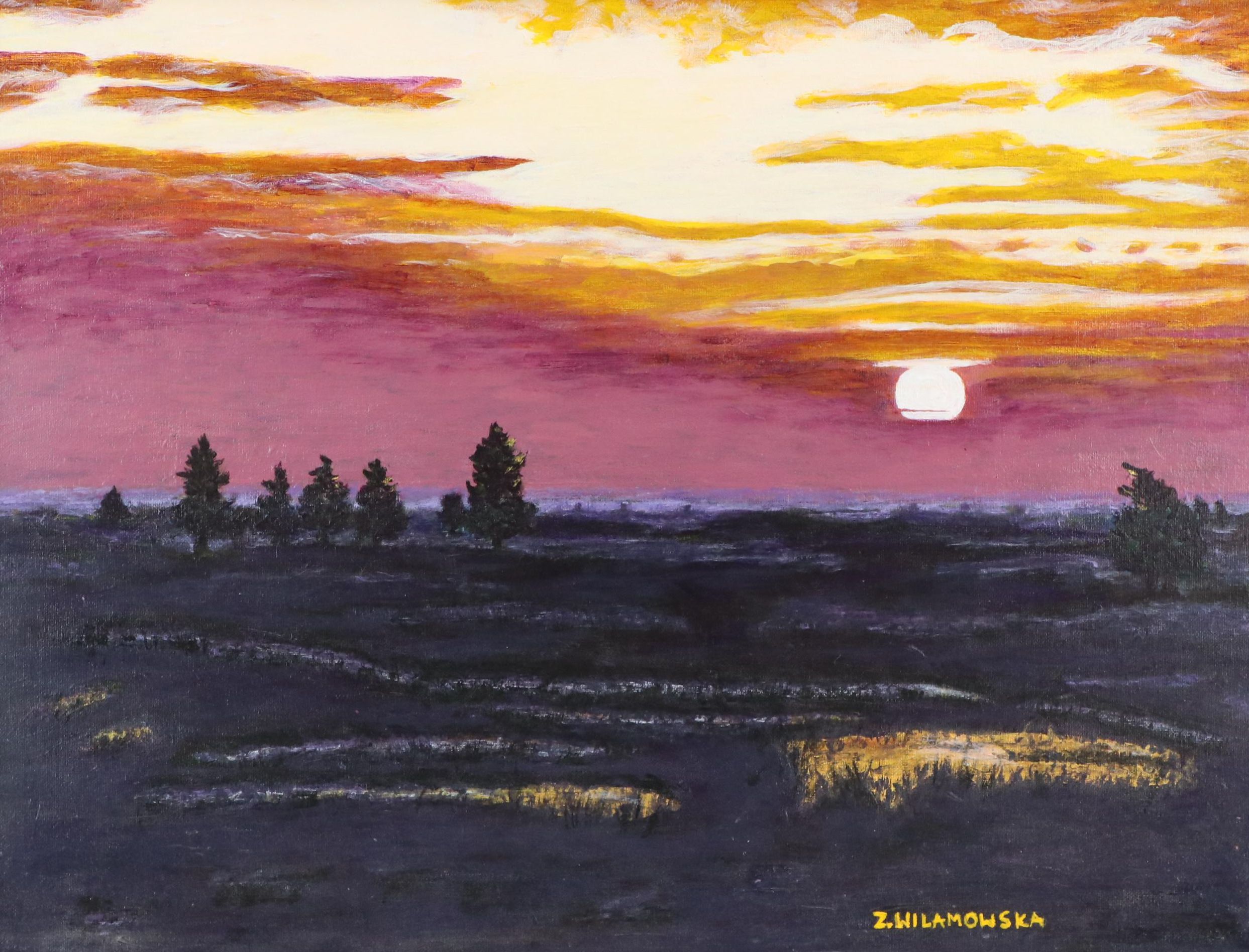 Zofia D. Wilamowska Acrylic Landscape "Halloween Night"