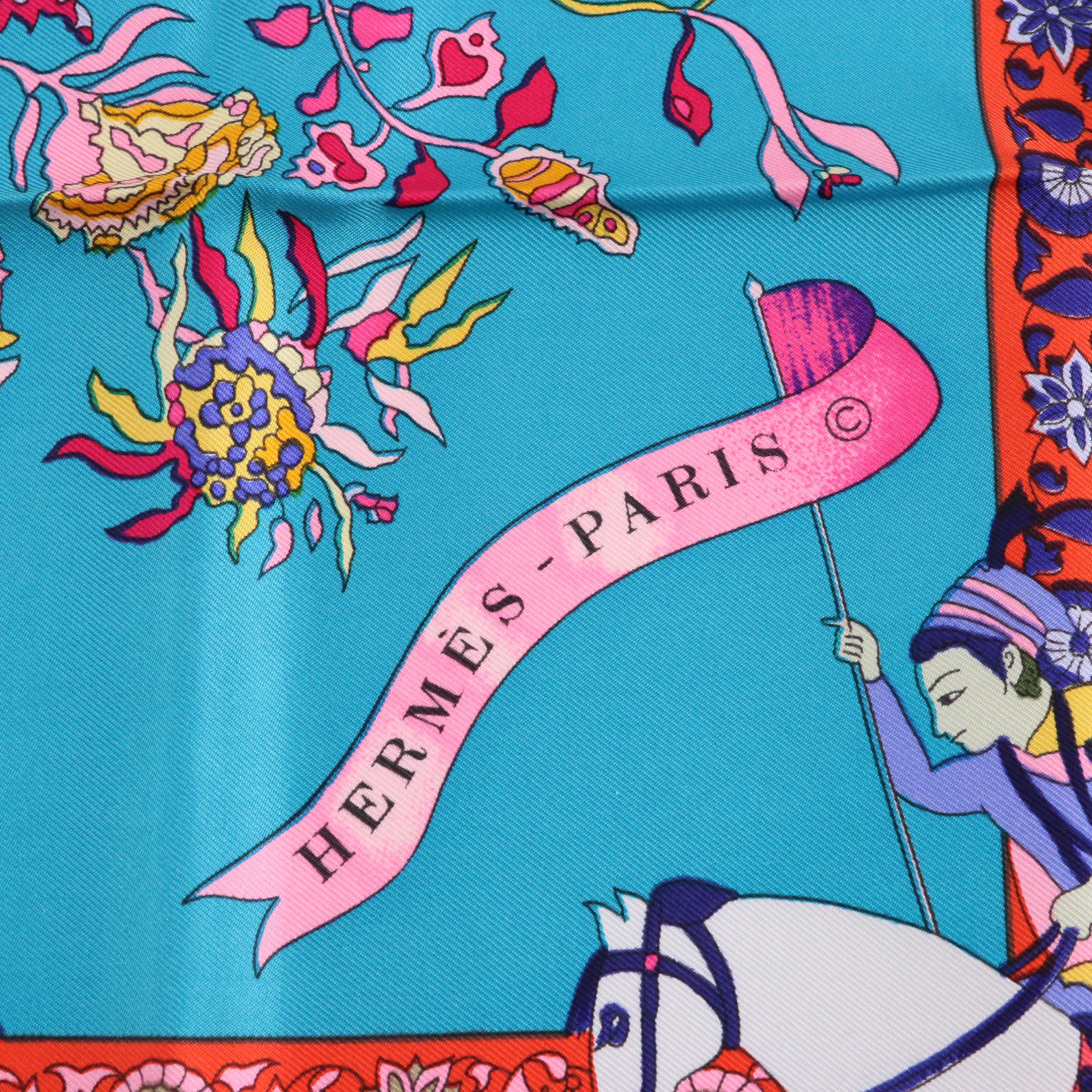 Hermès "Fantaisies Indiennes" Silk Twill Scarf 90