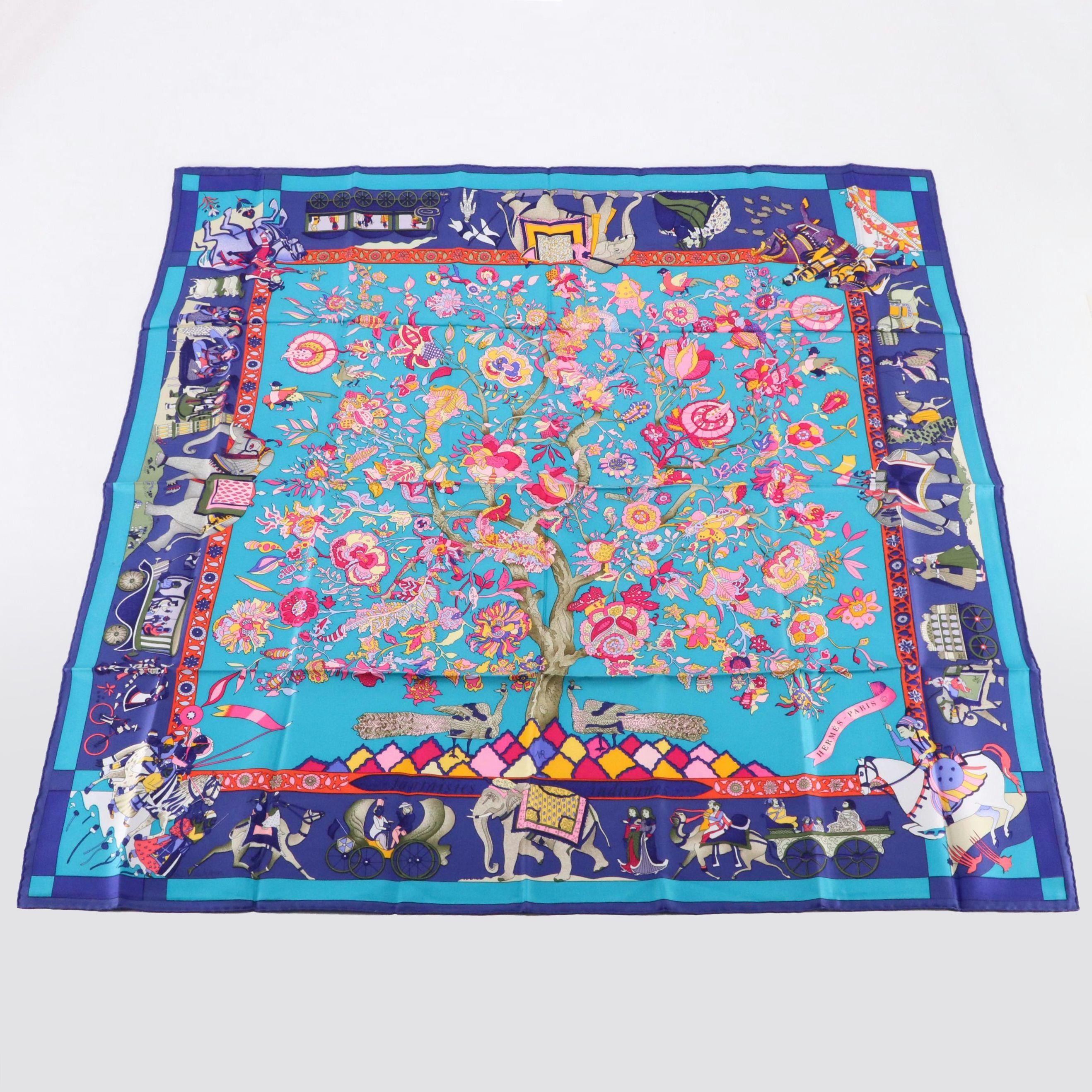 Hermès "Fantaisies Indiennes" Silk Twill Scarf 90