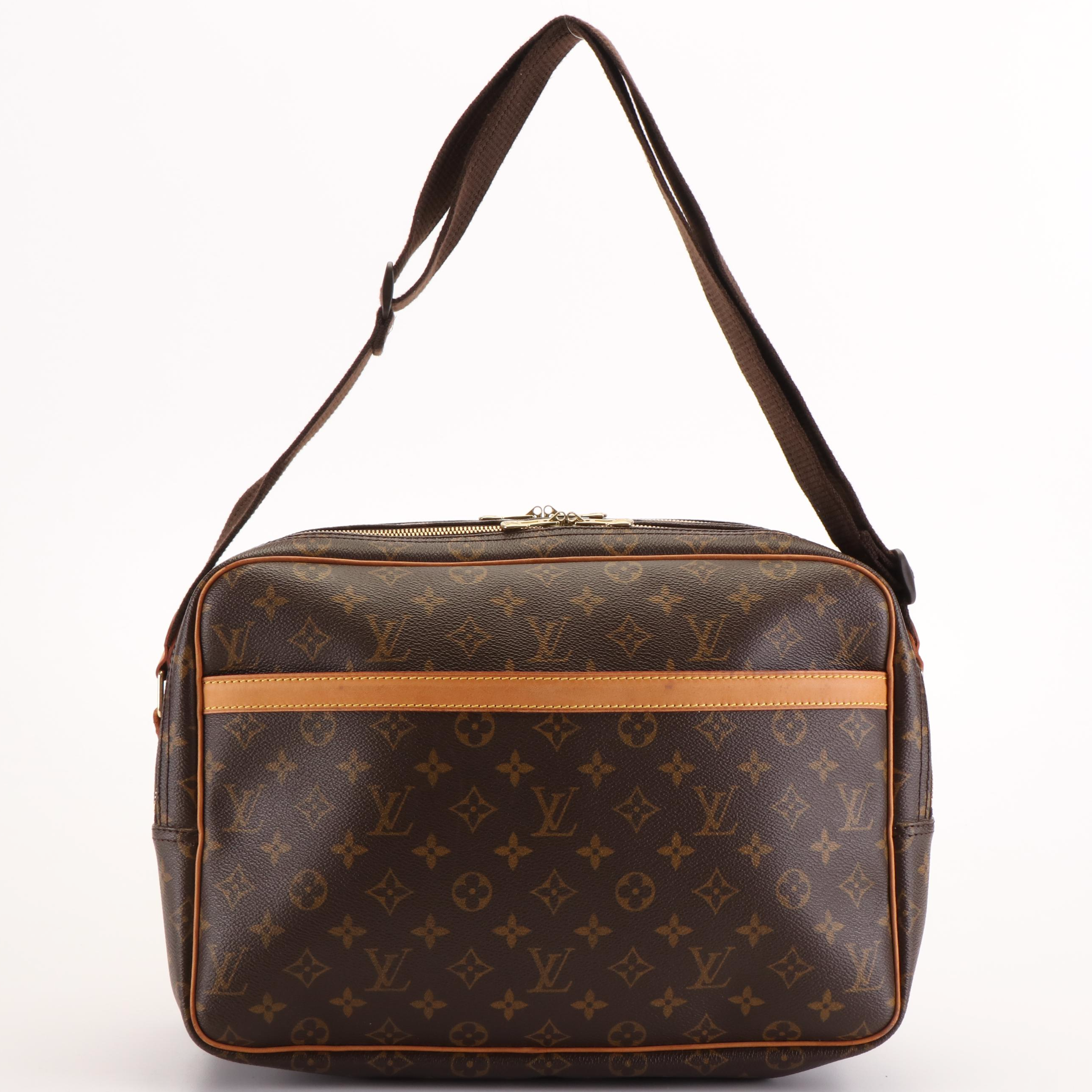 Louis Vuitton Reporter GM Crossbody Bag in Brown Monogram Coated Canvas