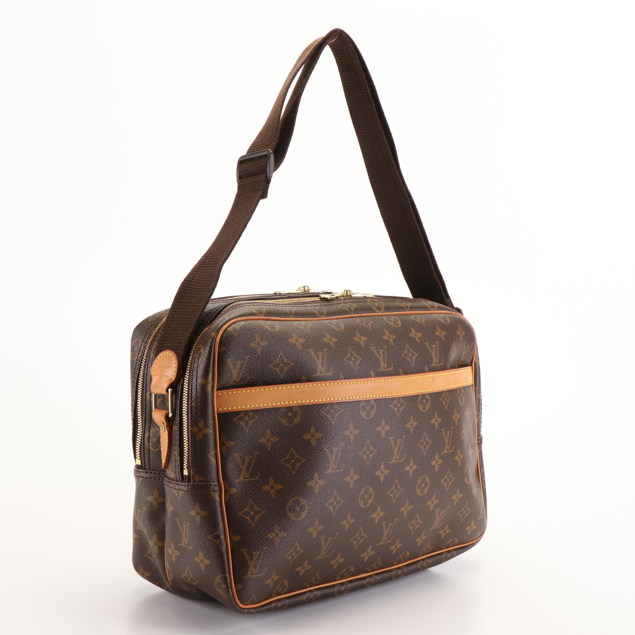 Louis Vuitton Reporter GM Crossbody Bag in Brown Monogram Coated Canvas
