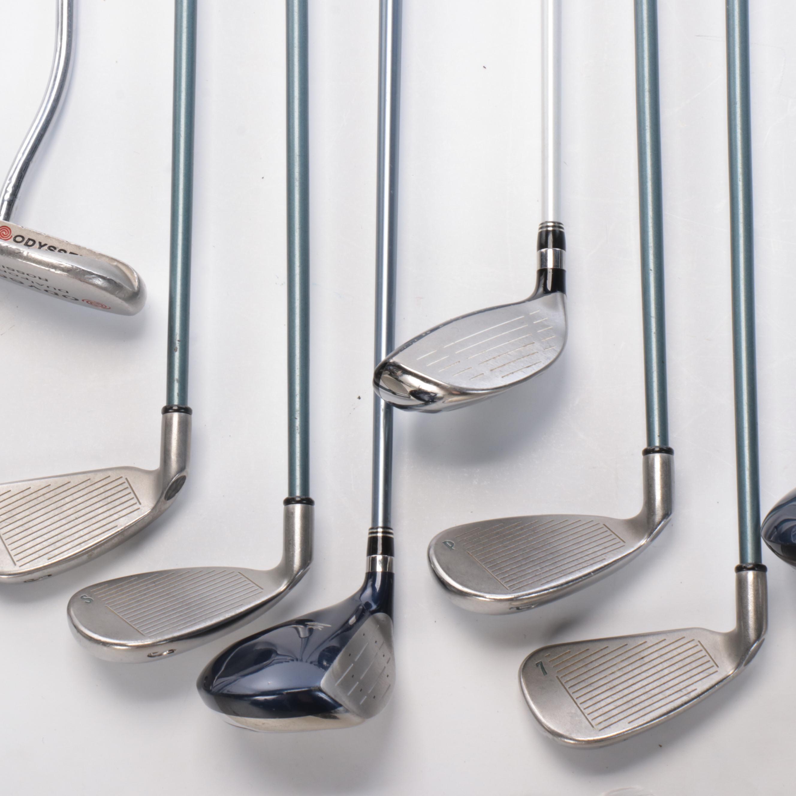 Callaway, Odyssey, Cobra, and Other Golf Clubs with Polo Ralph Lauren Bag