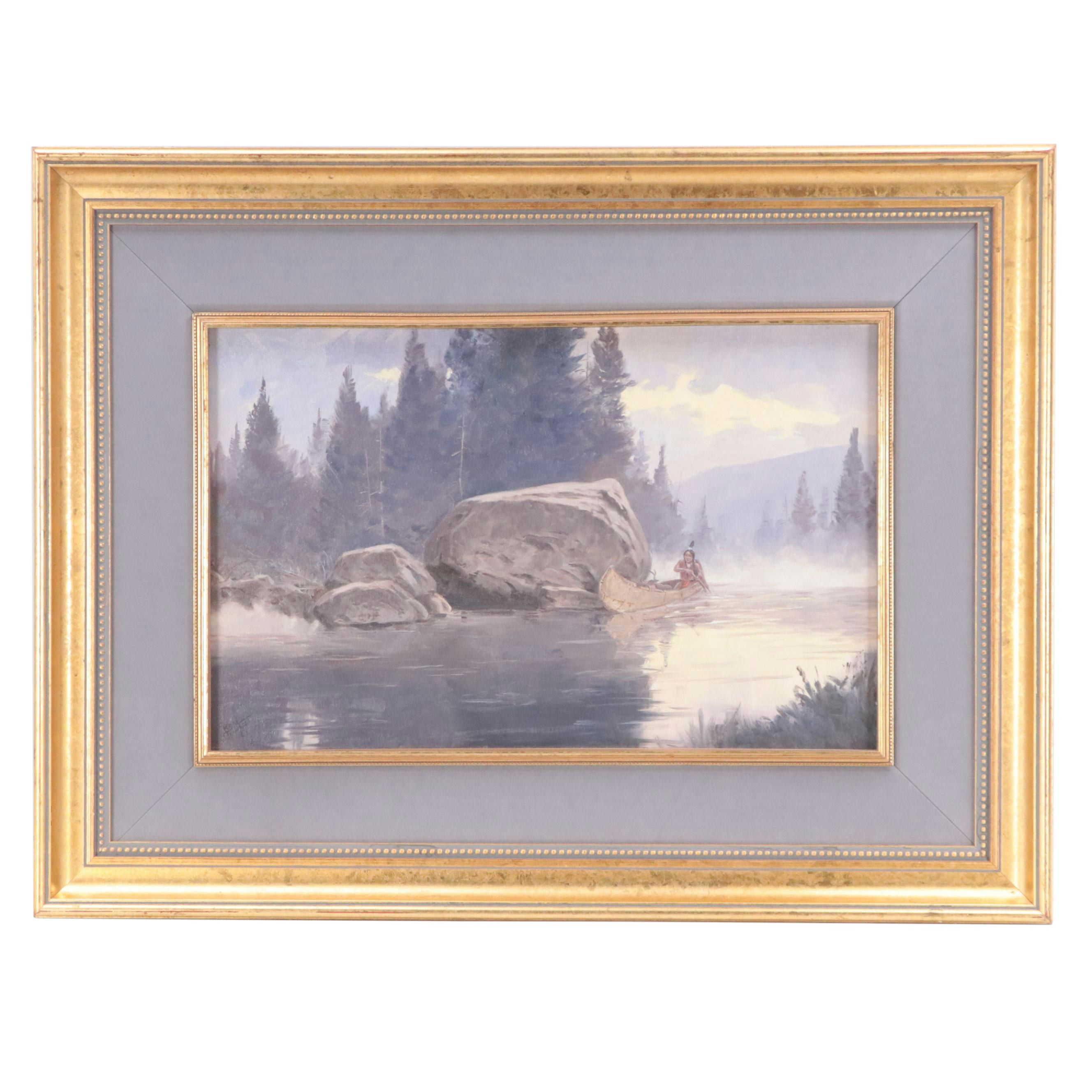 Ron Stewart Western Genre Oil Painting "Quiet Passage"