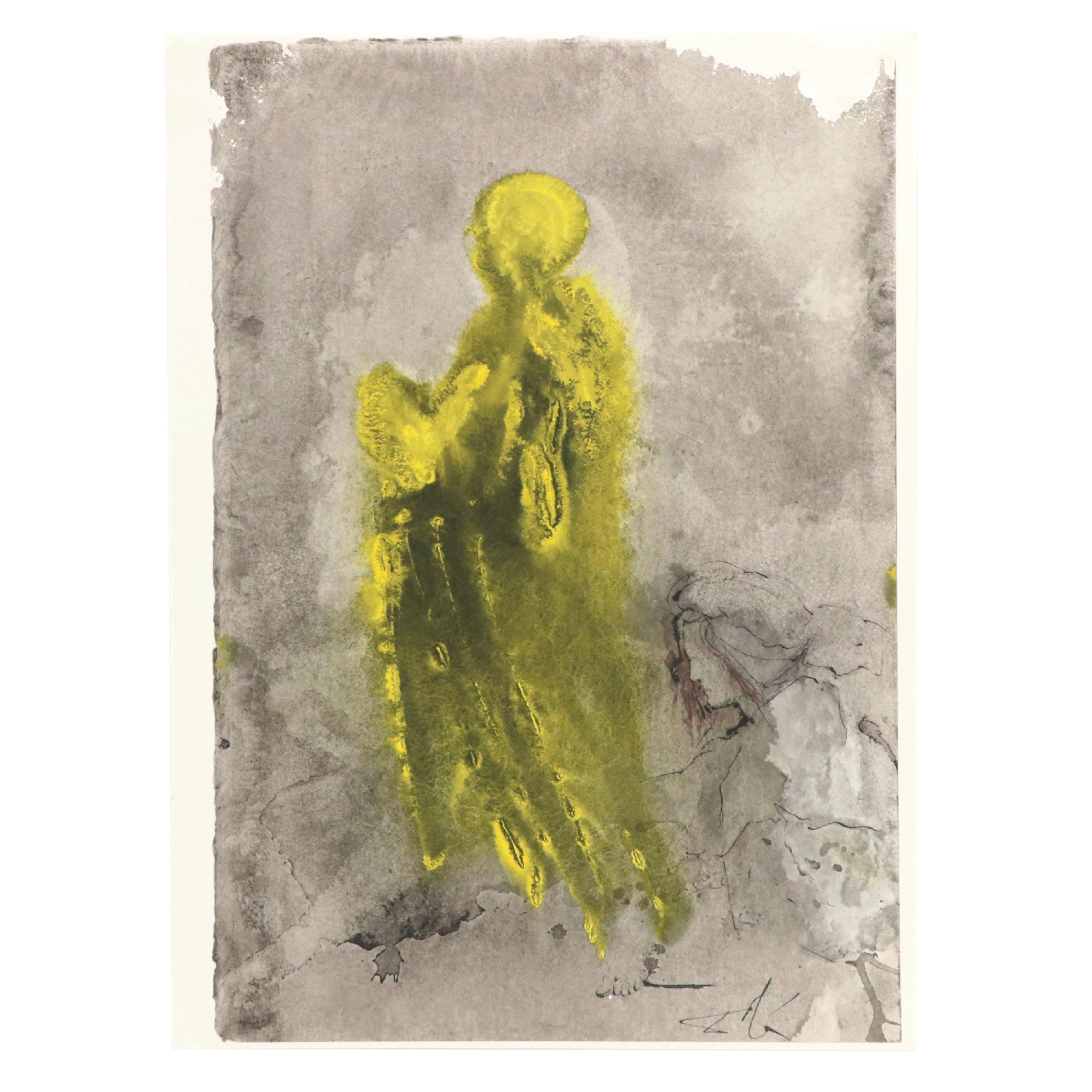 Salvador Dalí Lithographic Print "Don't Touch Me" from "Biblia Sacra," 1969