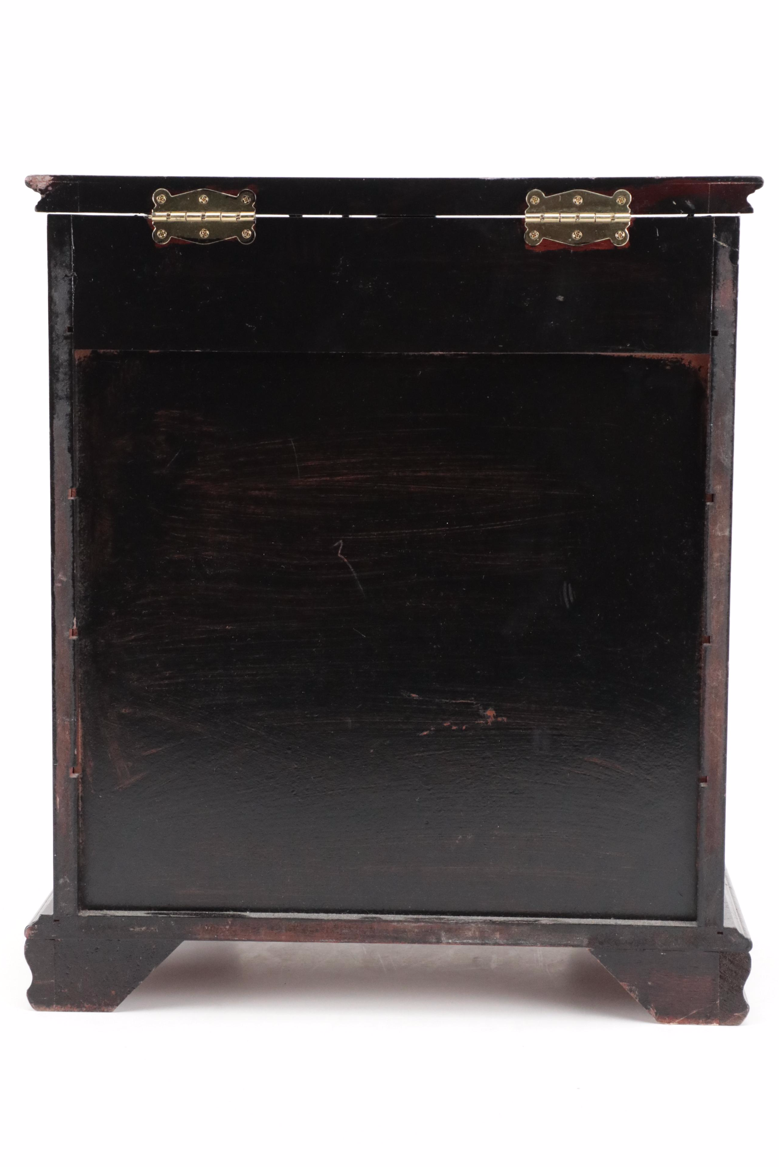Black Lacquer Wooden Five-Drawer Jewelry Box