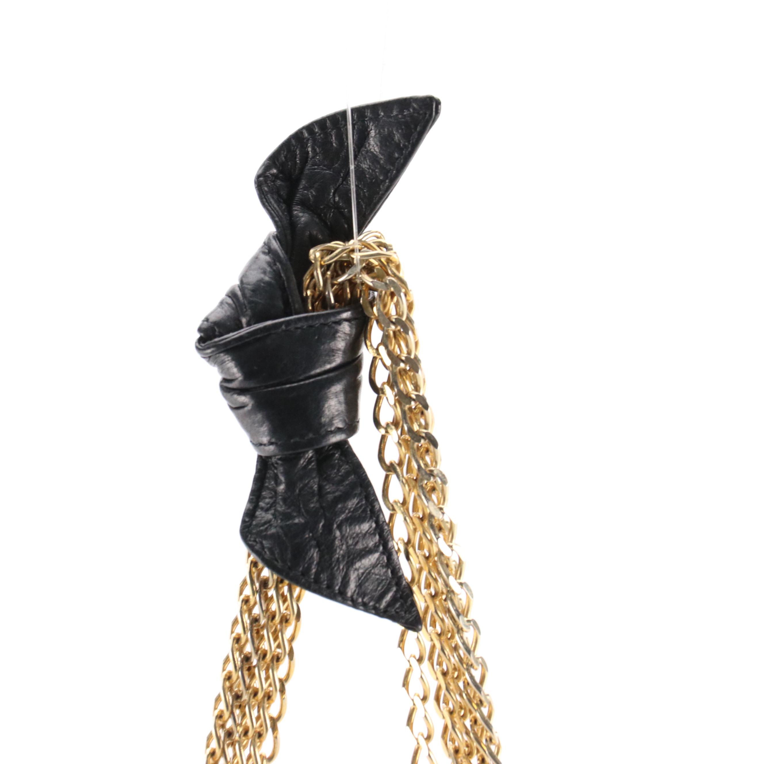 Chanel Vintage Quilted Patent Leather Multi-Chain Strap Flap Bag, With Box