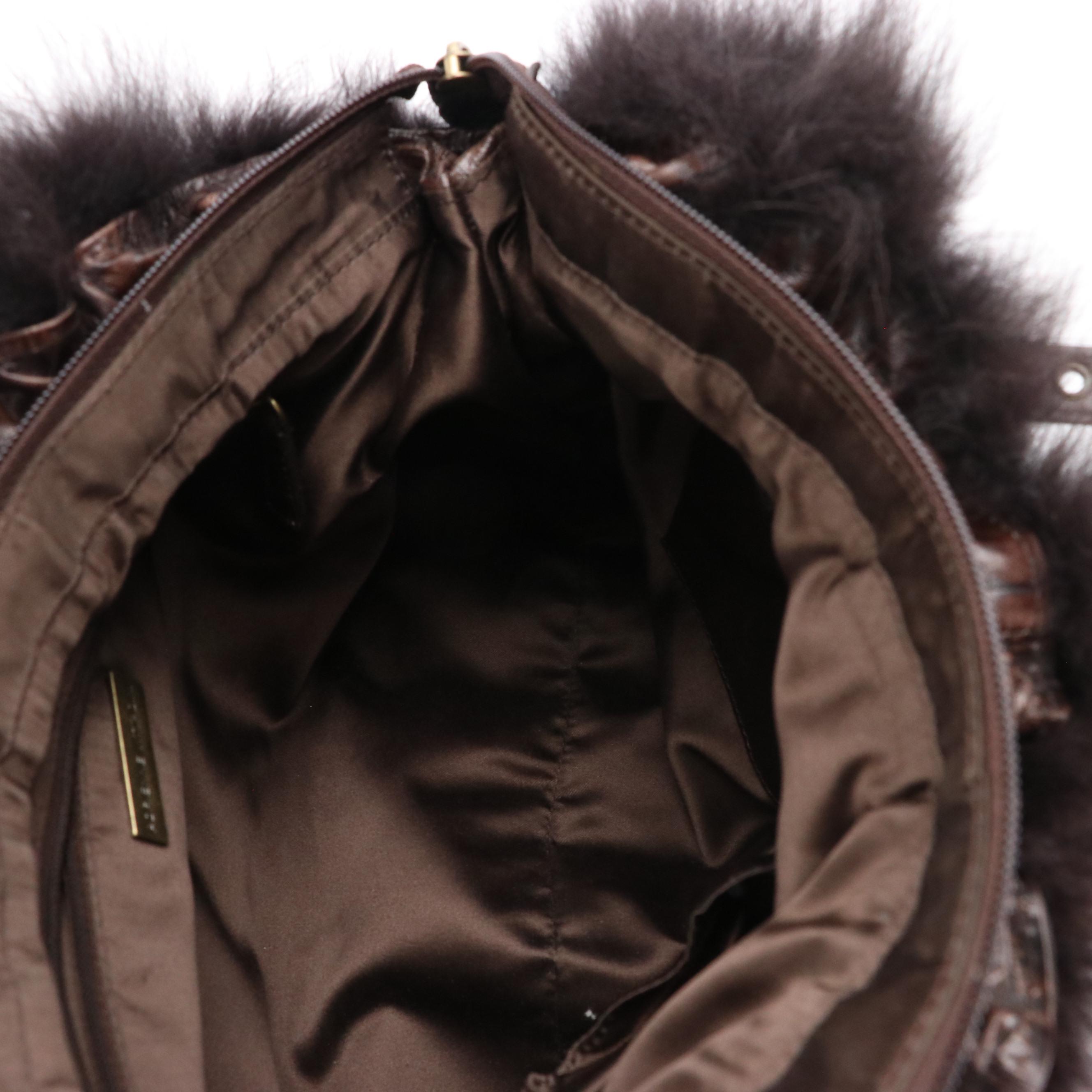 Kenneth Cole Beige Pebbled Leather Handbag, Adrienne Vittadini Croc Embossed Bag