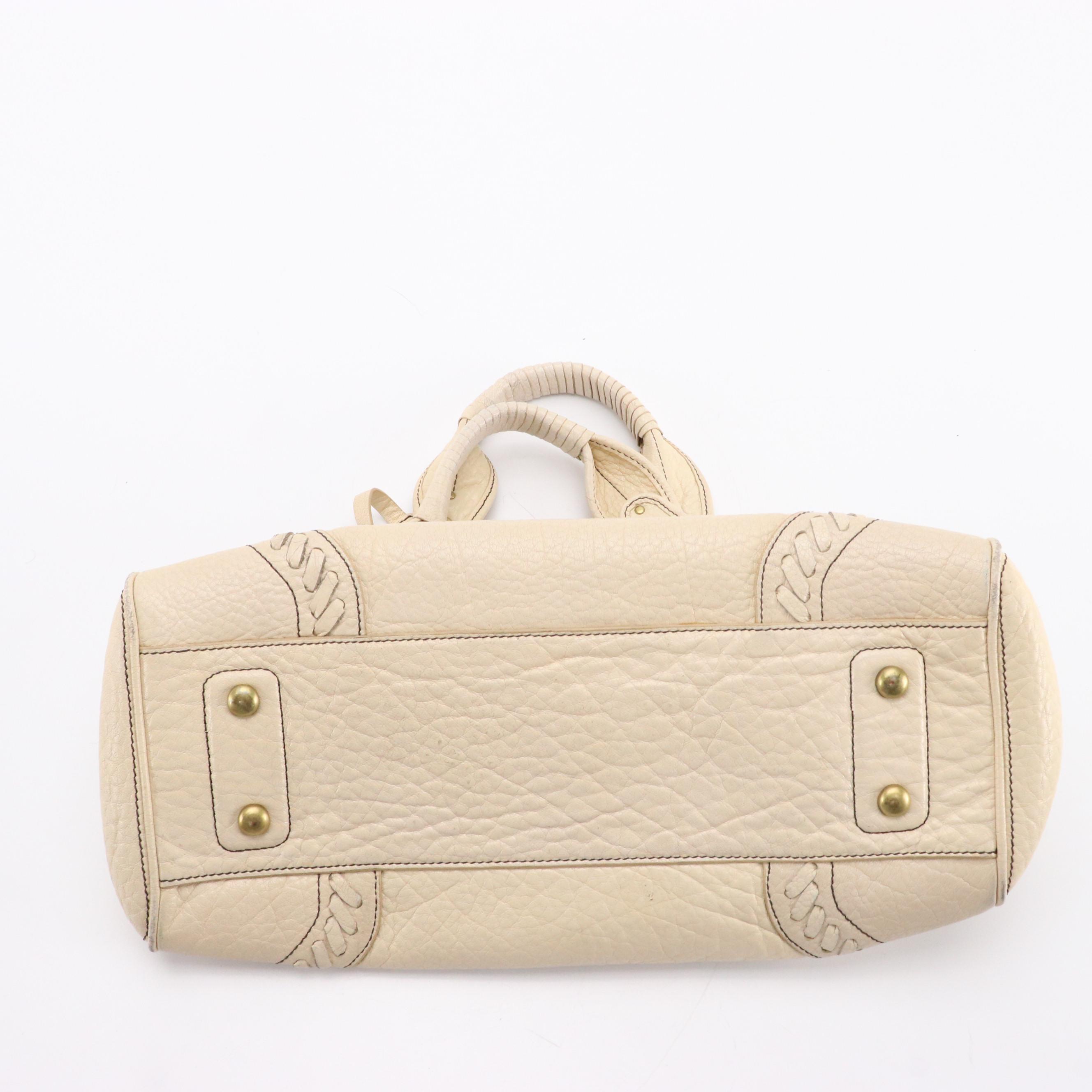 Kenneth Cole Beige Pebbled Leather Handbag, Adrienne Vittadini Croc Embossed Bag