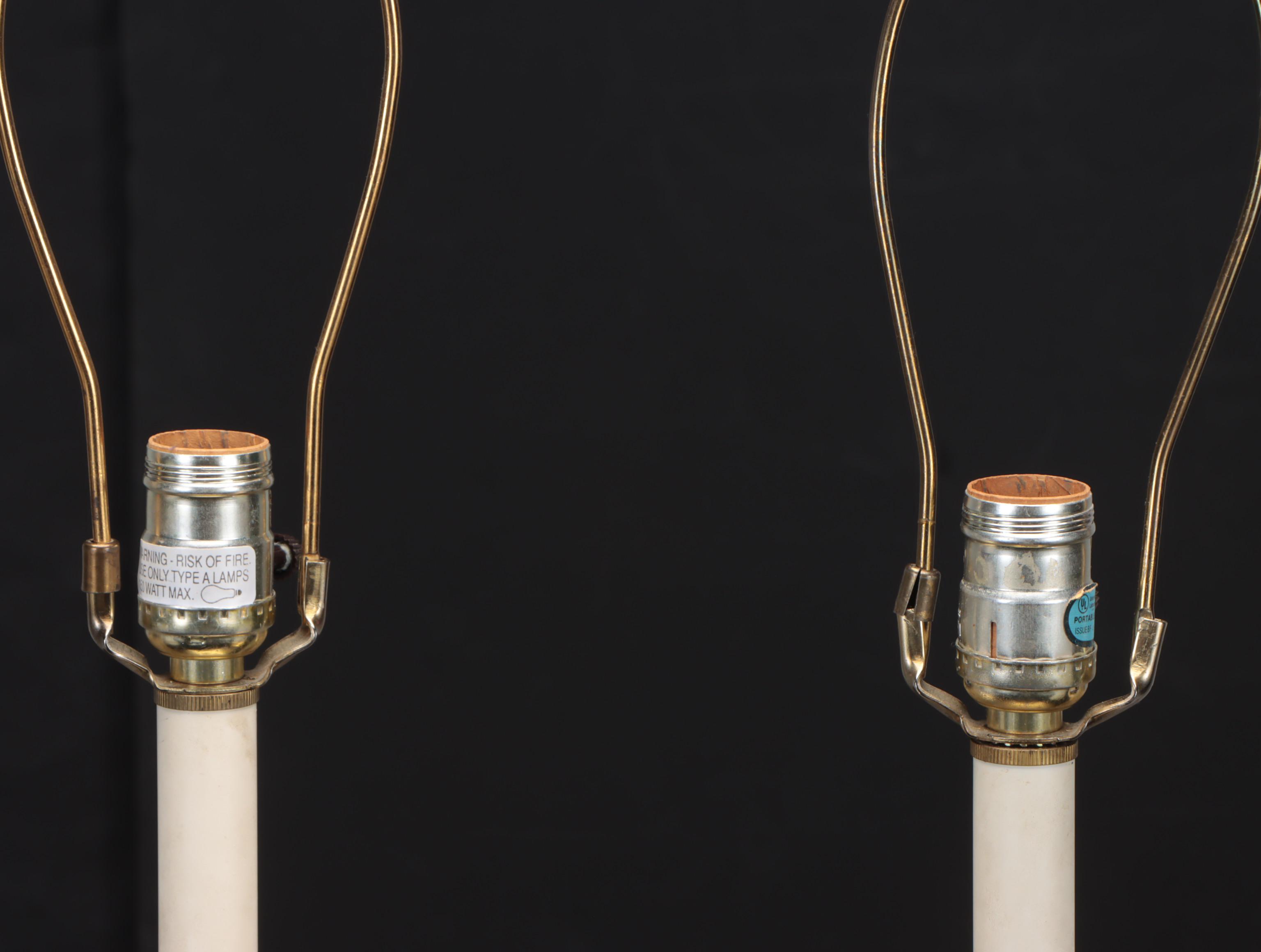 Pair of Stiffel Cut Crystal and Brass Table Lamps, Late 20th Century