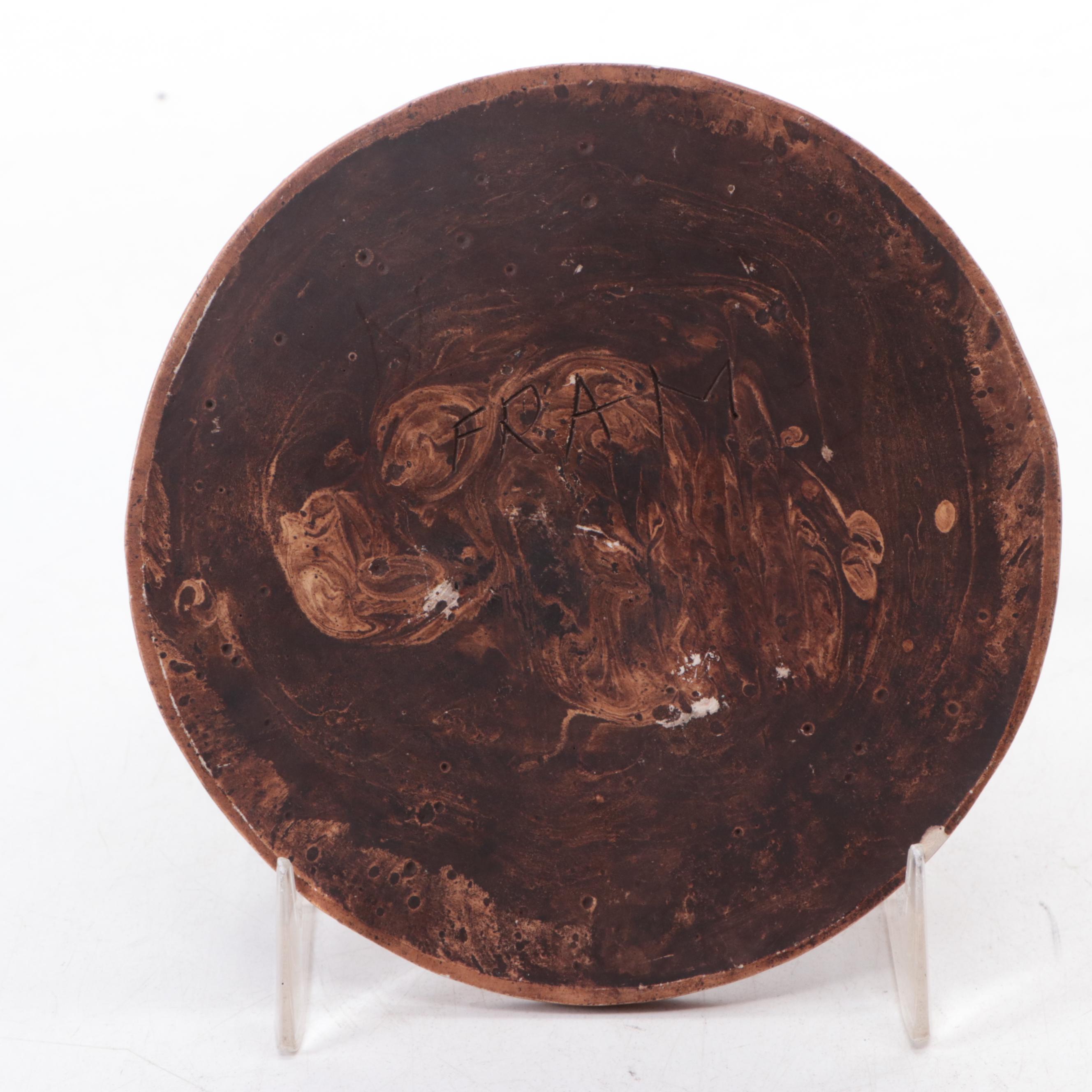 Neoclassical Style Chalkware Round Plaque and Other Décor