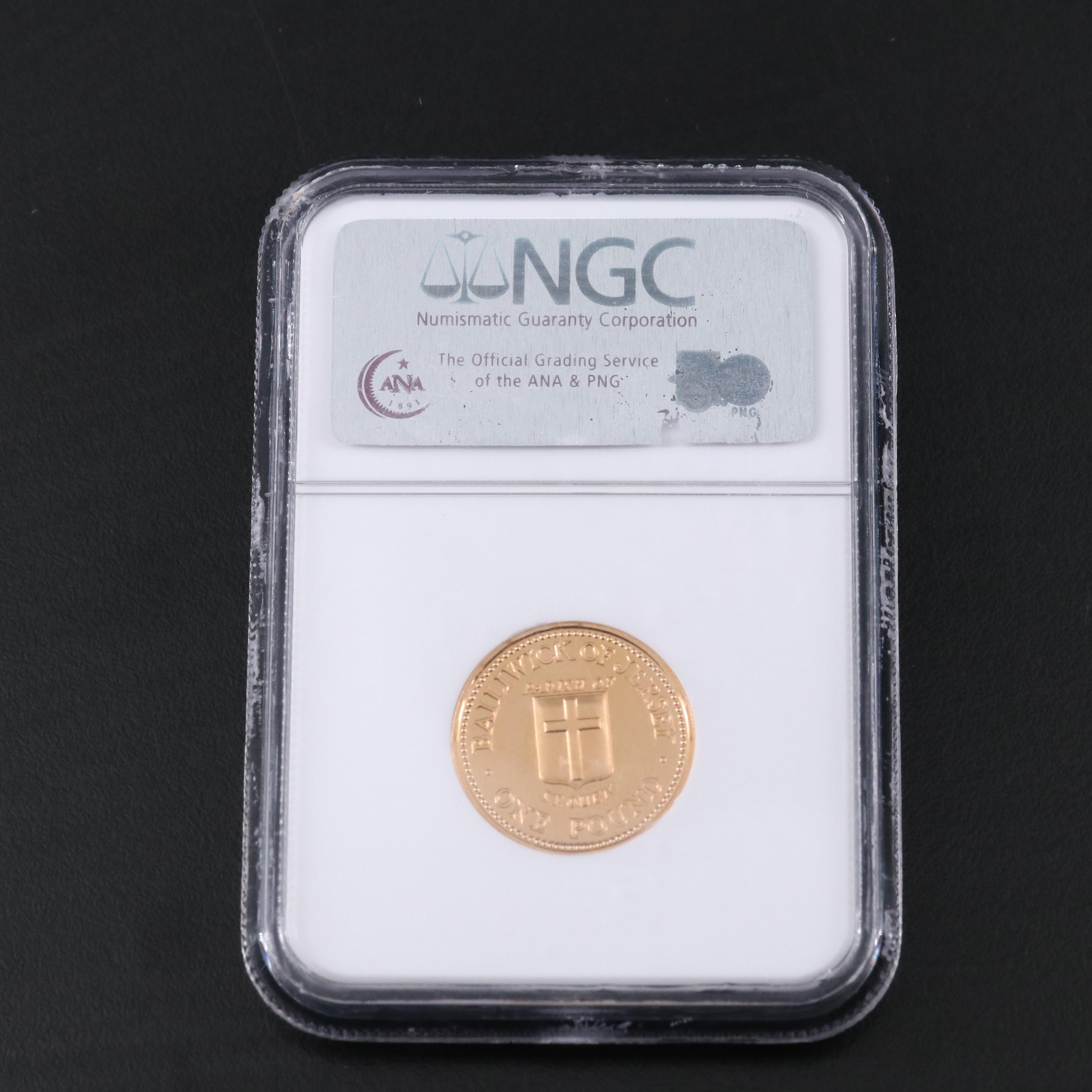 NGC PF69 Ultra Cameo 1987 Jersey Pound St. Quen. Gold Coin