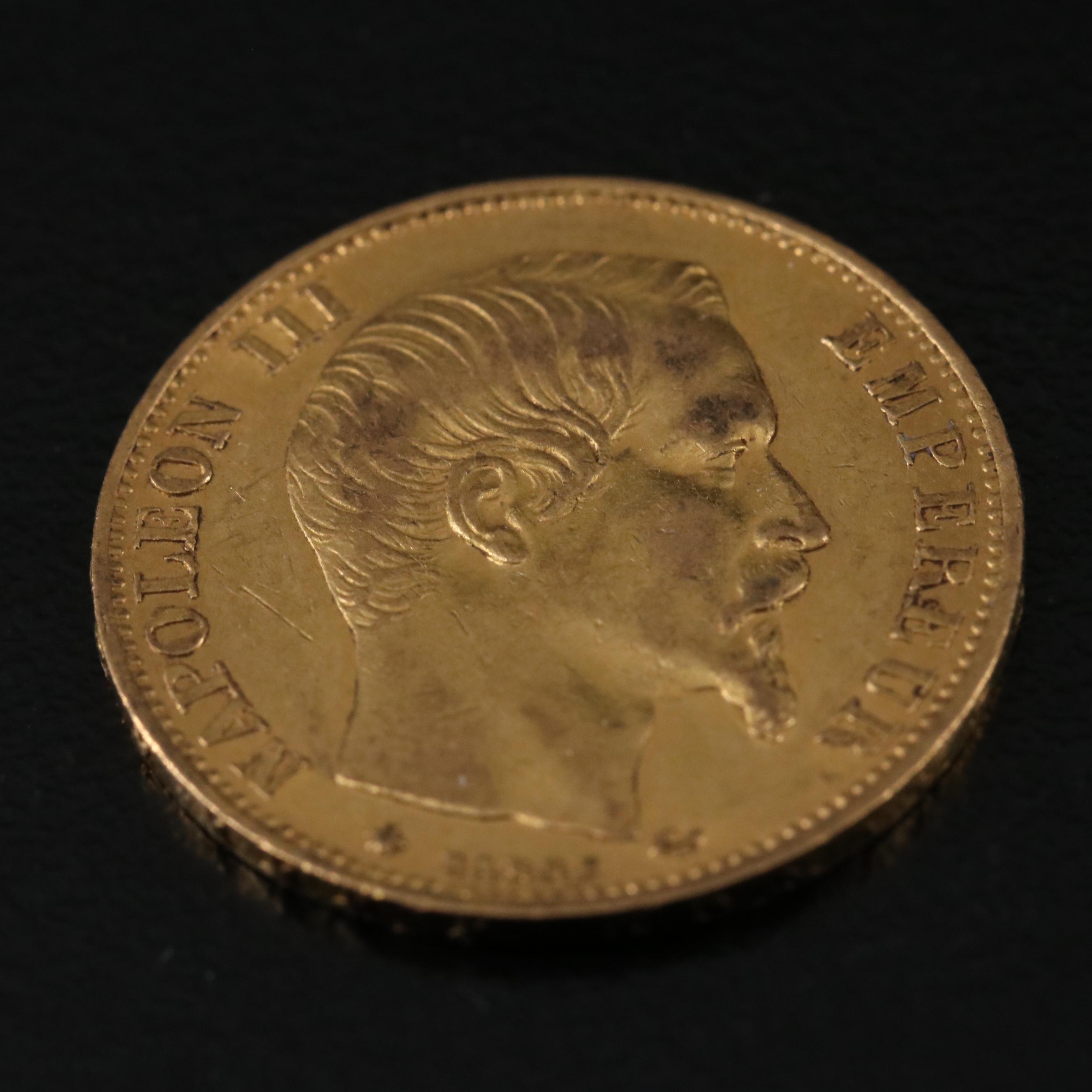 1859-A France Twenty Francs Gold Coin