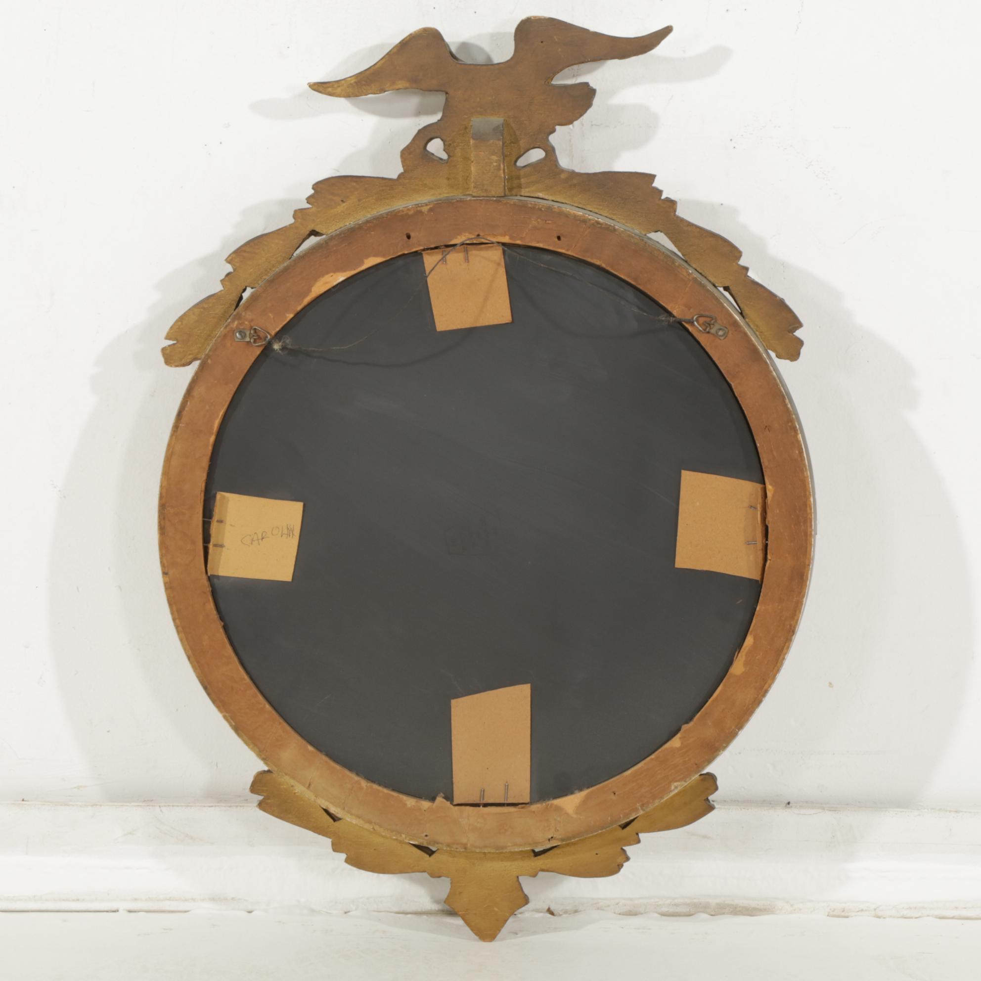 Federal Style Convex Fisheye Wall Mirror, Early to Mid-20th Century