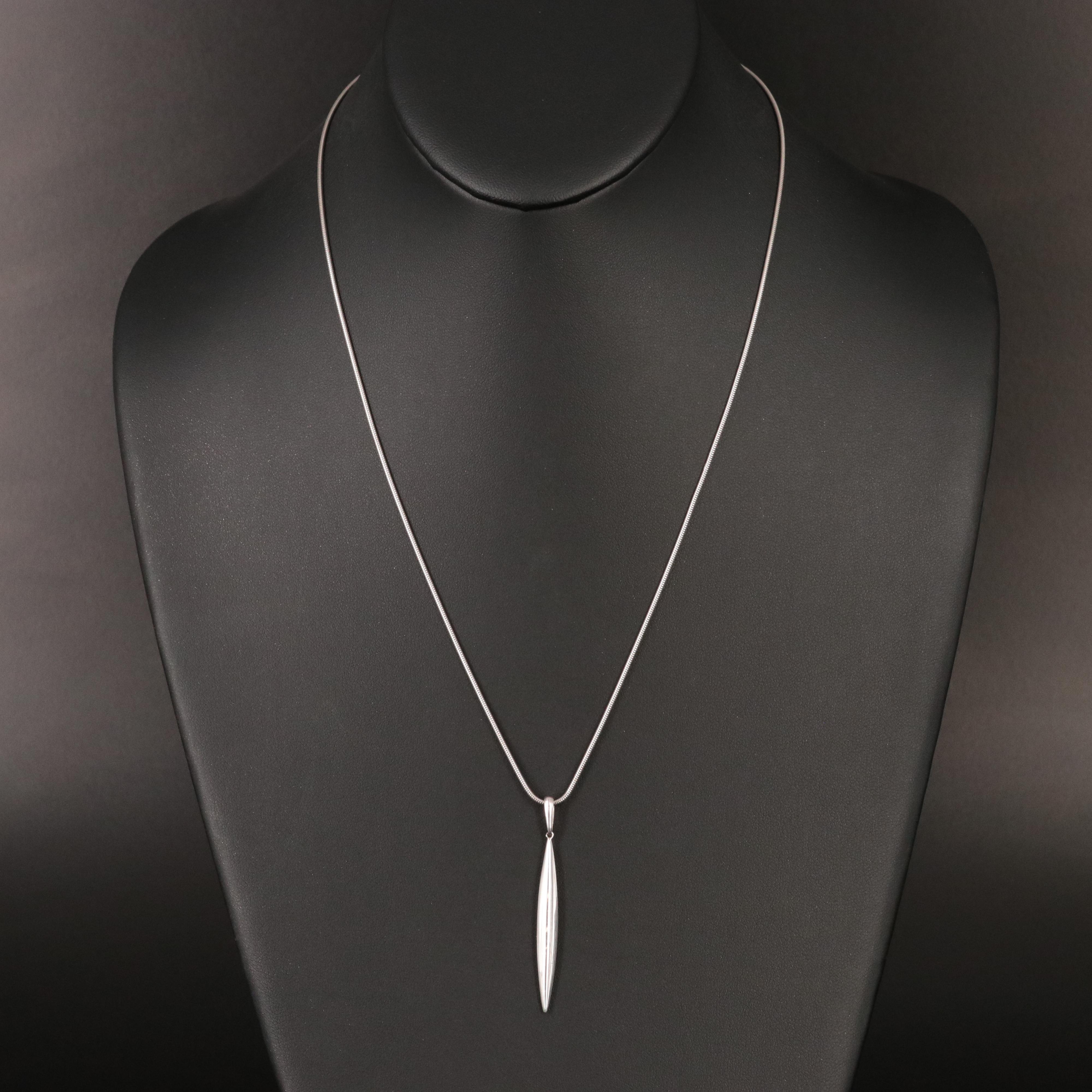 Tiffany & Co. 18K Feather Pendant Necklace and Earrings