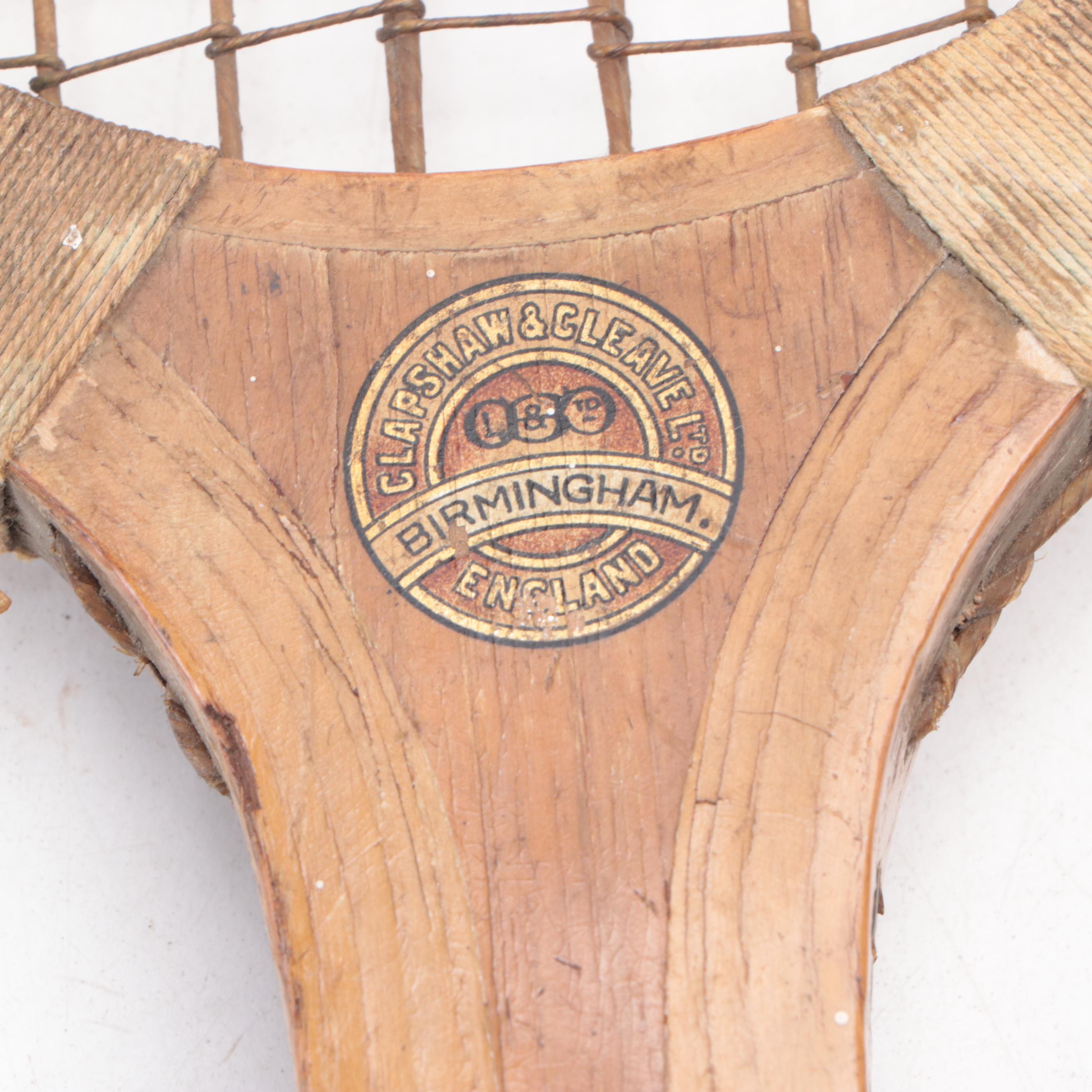 Harry C. Lee & Co. and Clapshaw & Cleave Ltd. Wooden Tennis Rackets