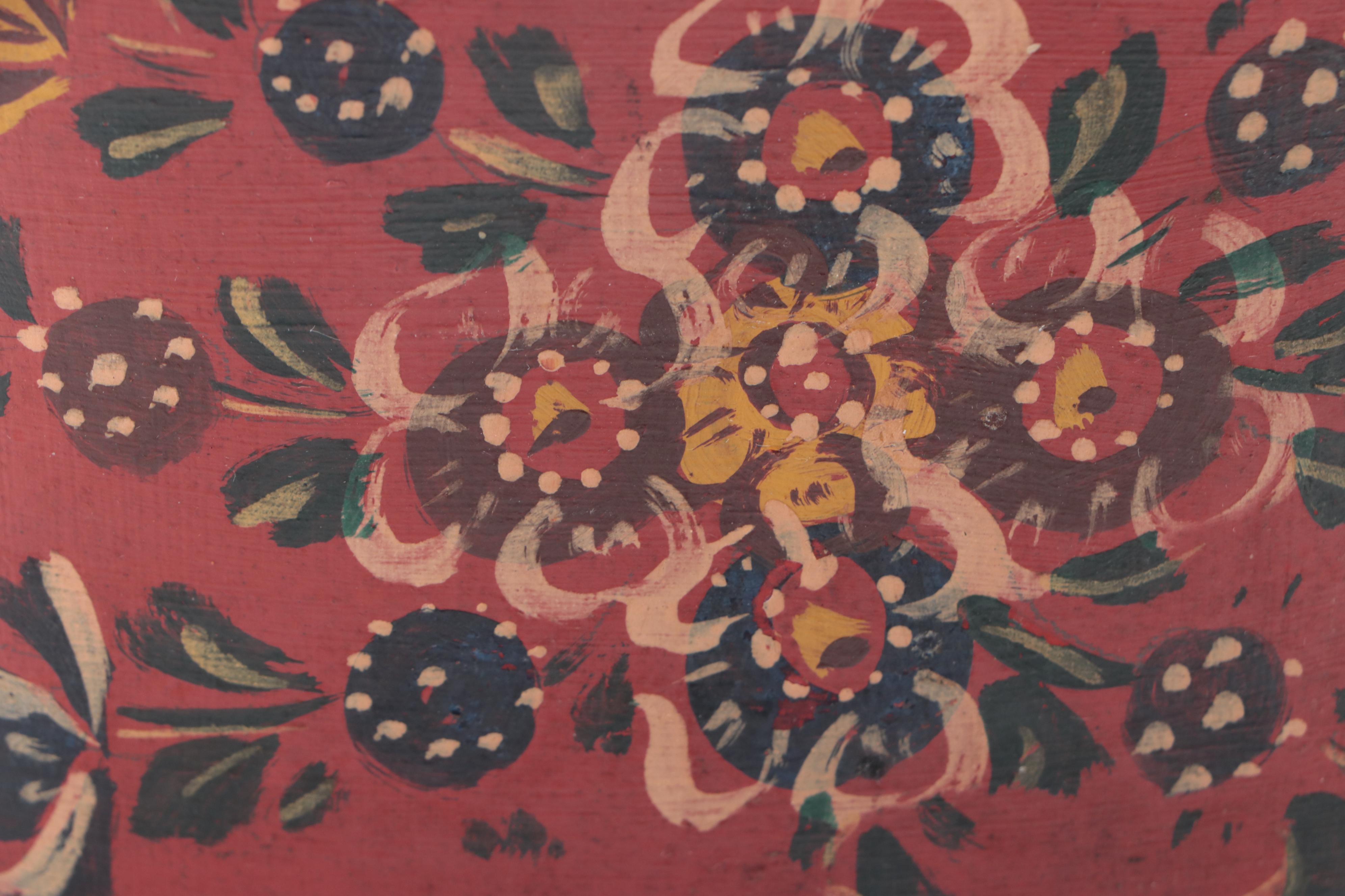 Hand-Painted Nautical Motif Metal Planter with Floral Motif Metal Baskets