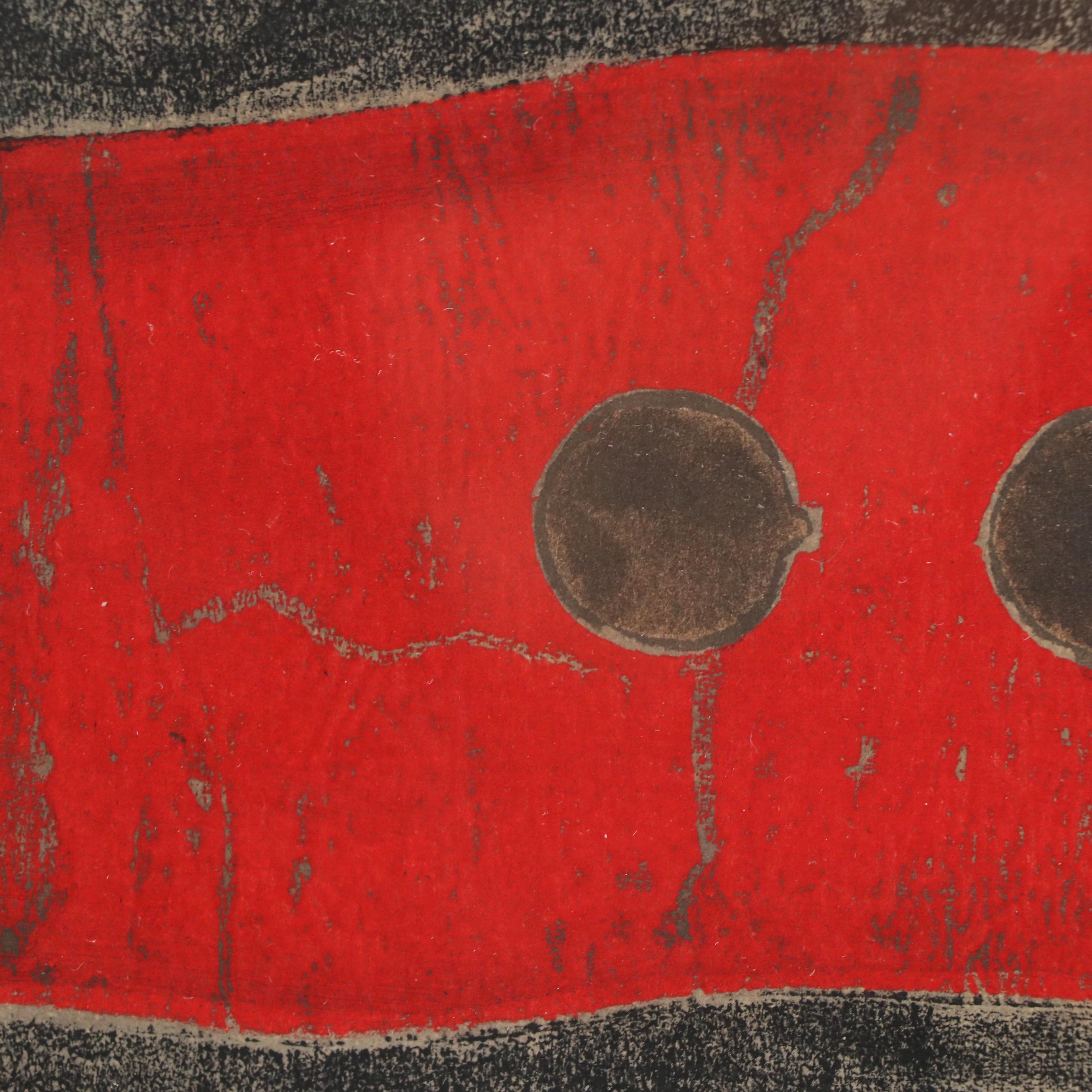 Hiroyuki Tajima Woodblock "The Stone Flag," 1971