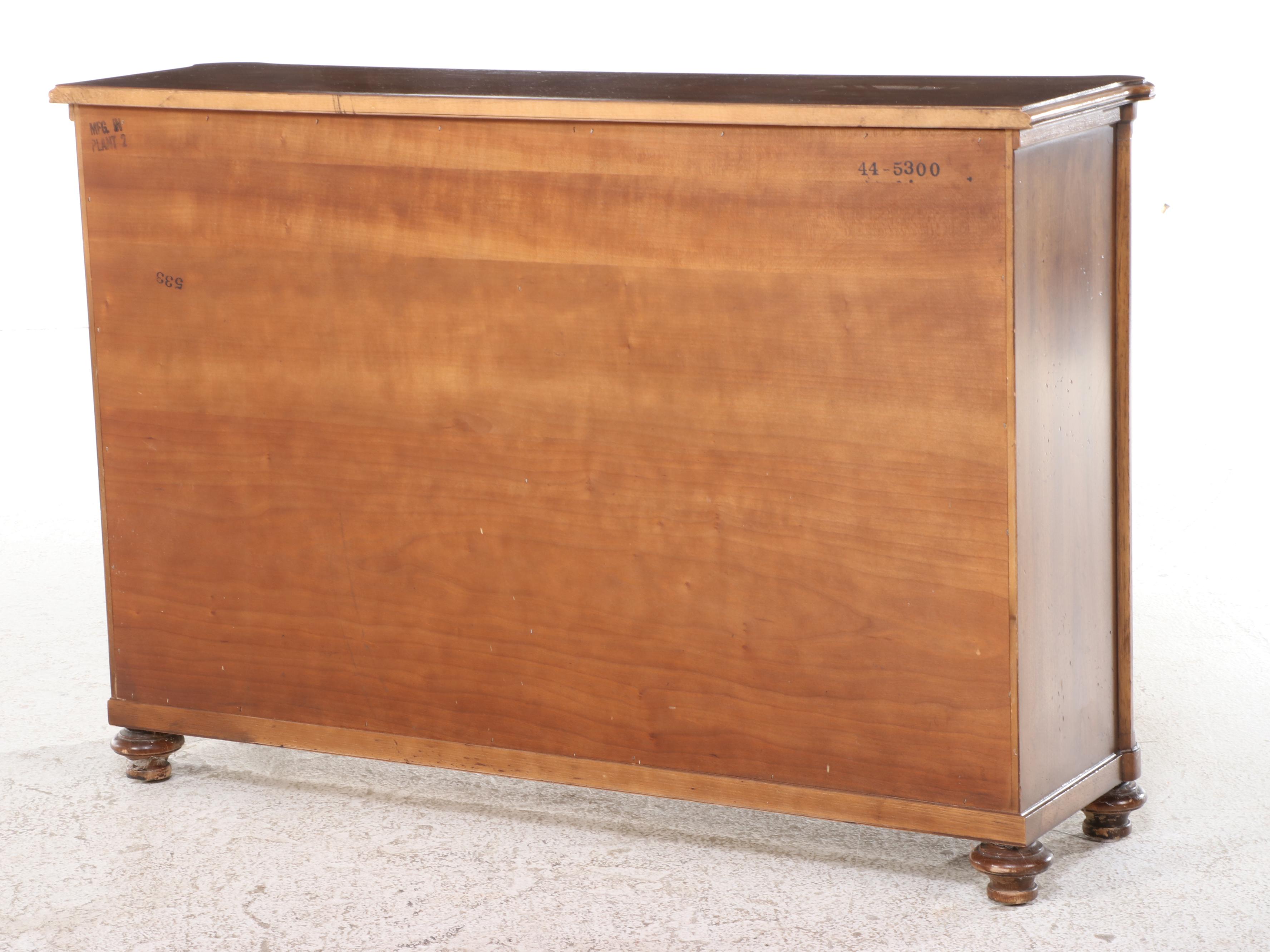 Louis Philippe Style Walnut Finish Panel Front Sideboard Cabinet