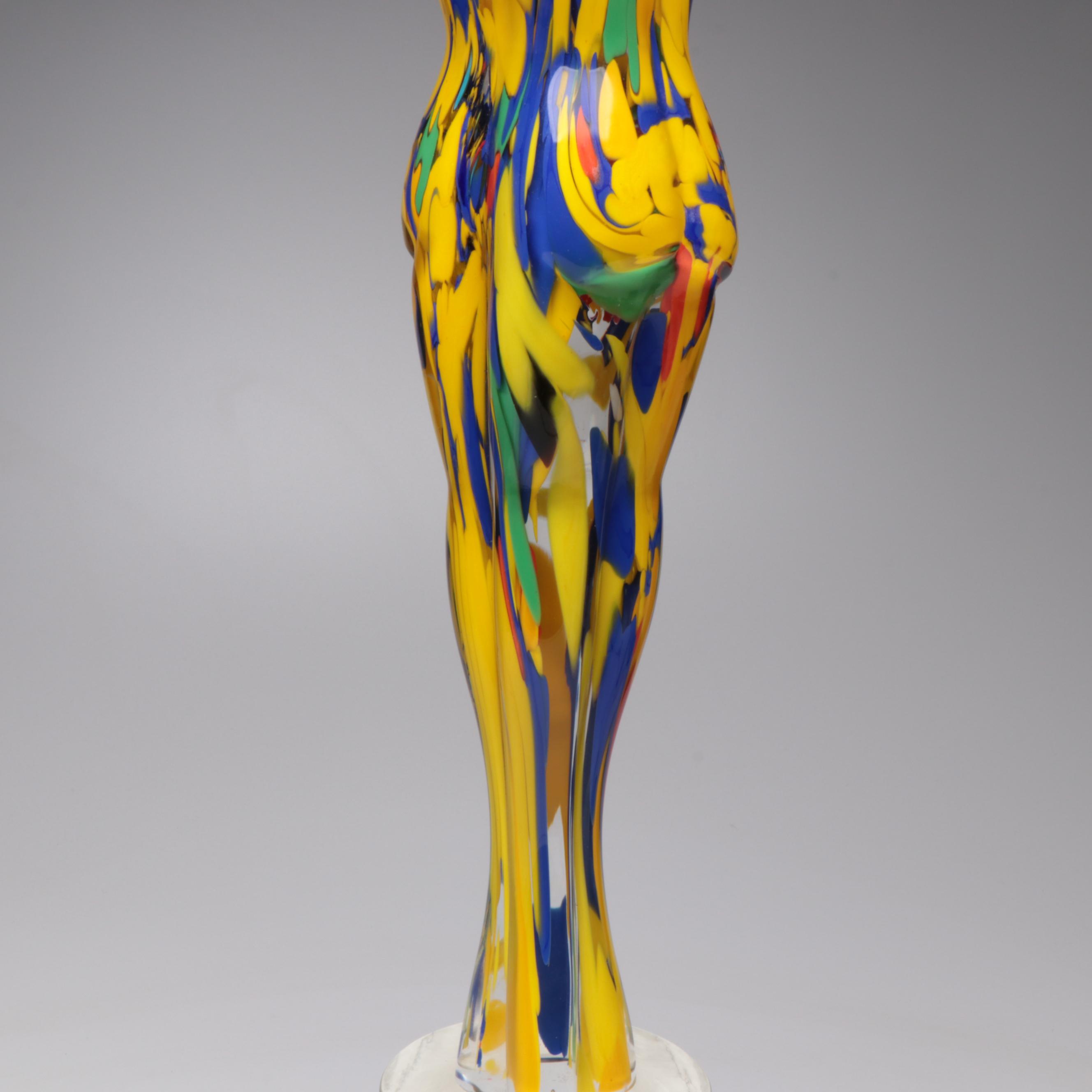 Silvano Signoretto "Lovers" Handcrafted Multicolor Murano Glass Sculpture, 2002