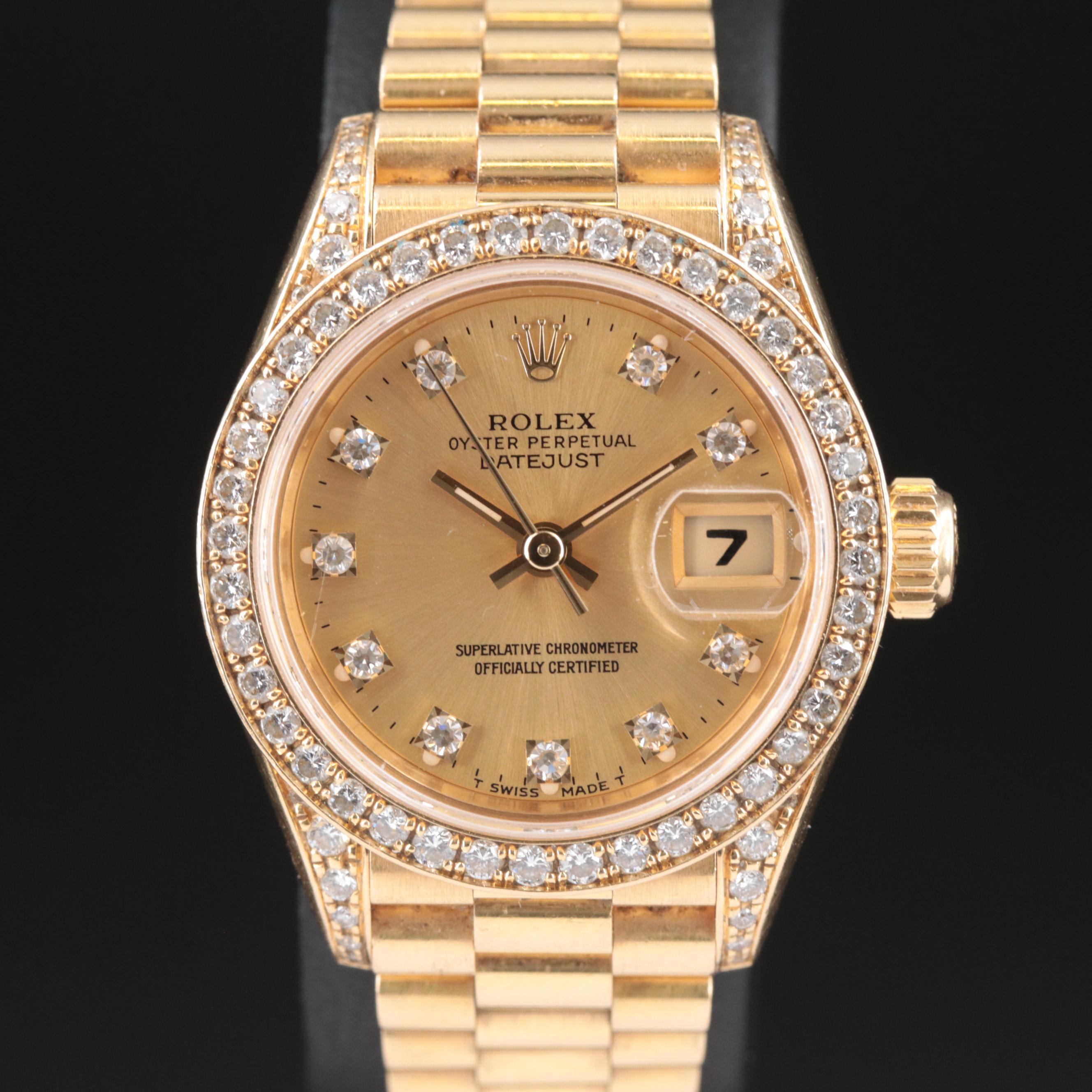 1993 Rolex Datejust Factory Diamond Bezel and Lugs Watch