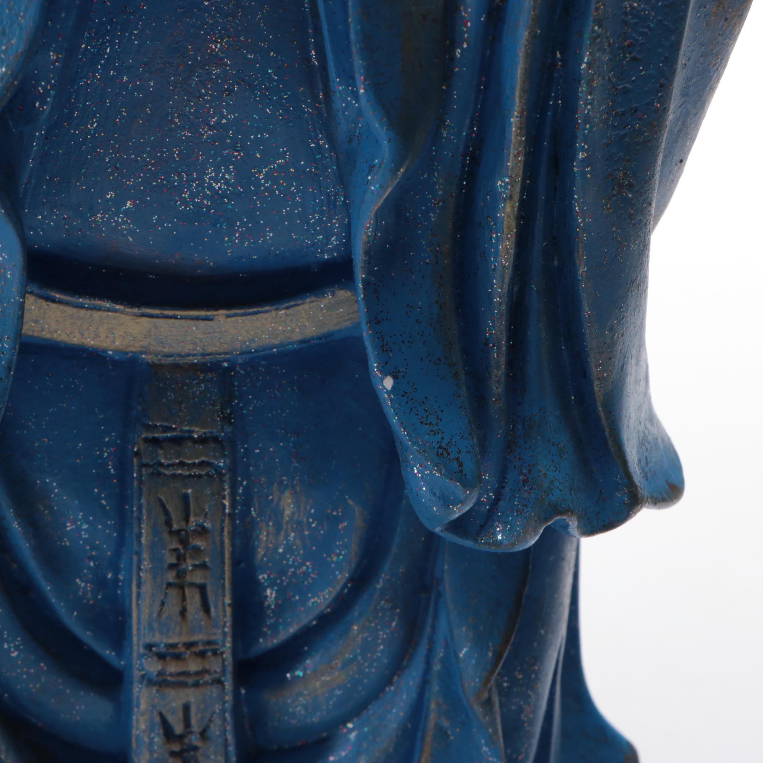 Hand-Painted Cast Plaster Traditional Chinese Man and Woman Figurines