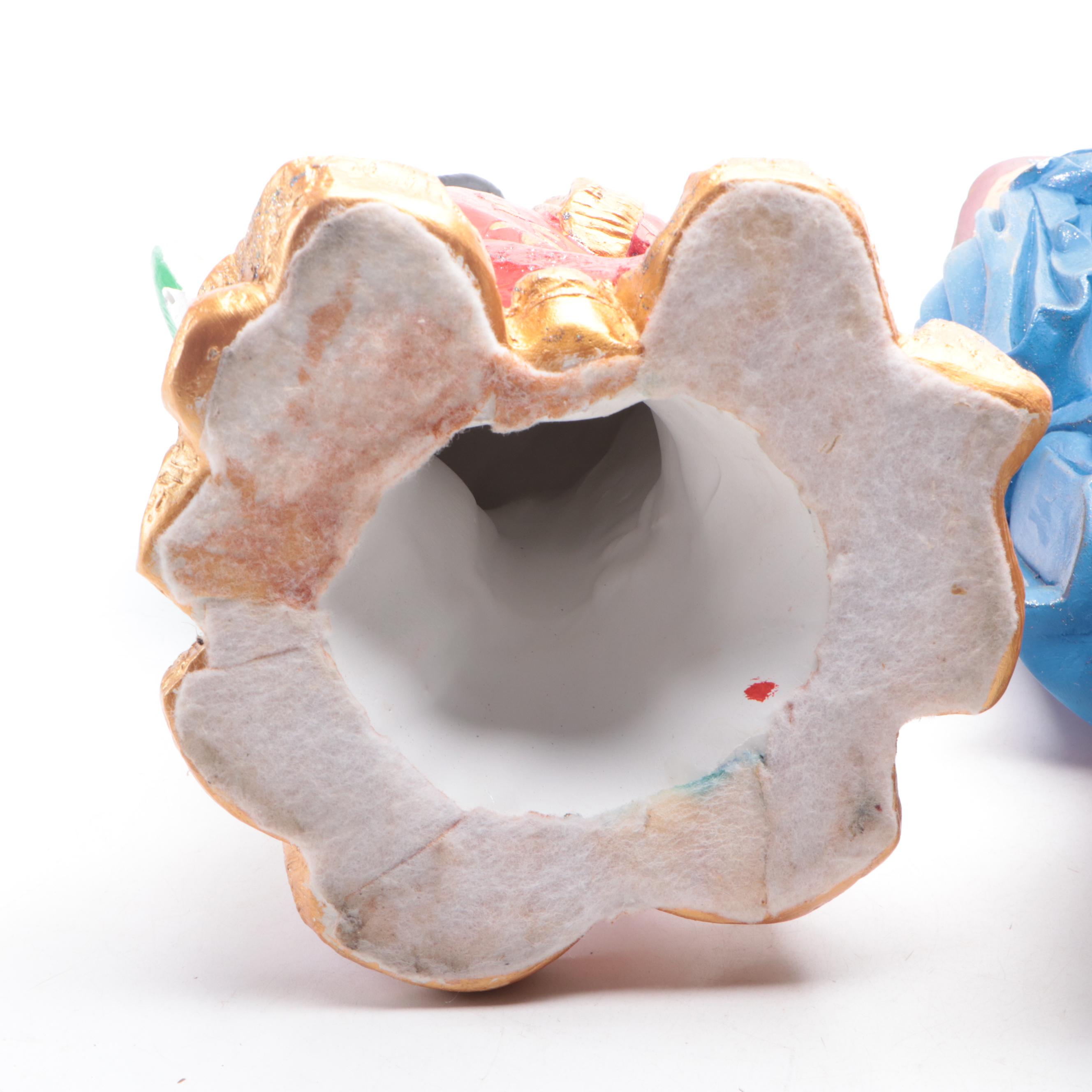 Hand-Painted Cast Plaster Traditional Chinese Man and Woman Figurines