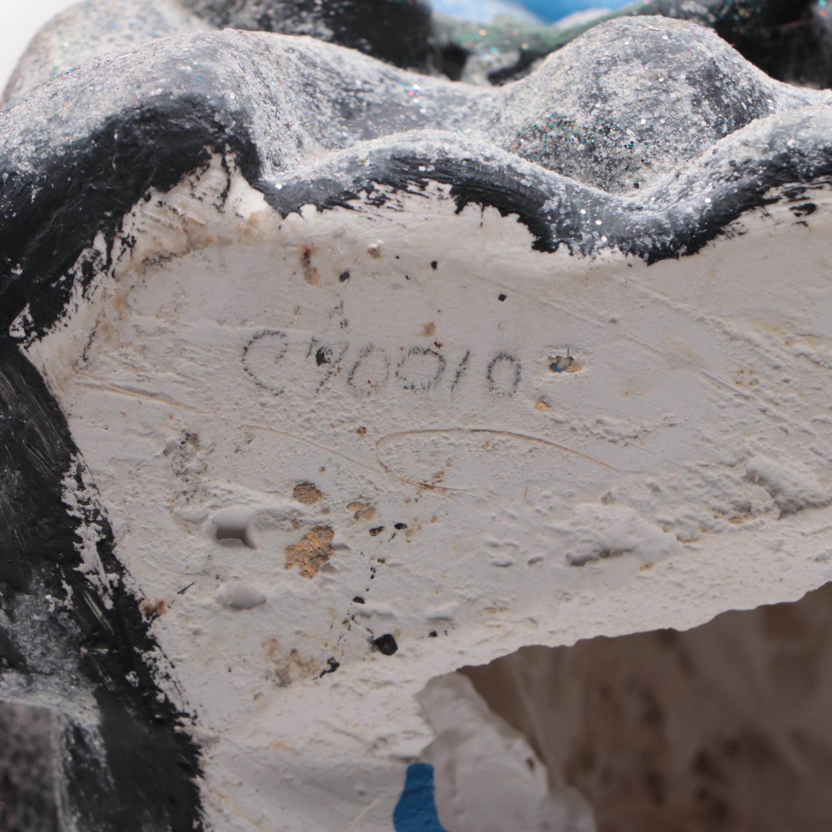 Hand-Painted Cast Plaster Traditional Chinese Man and Woman Figurines