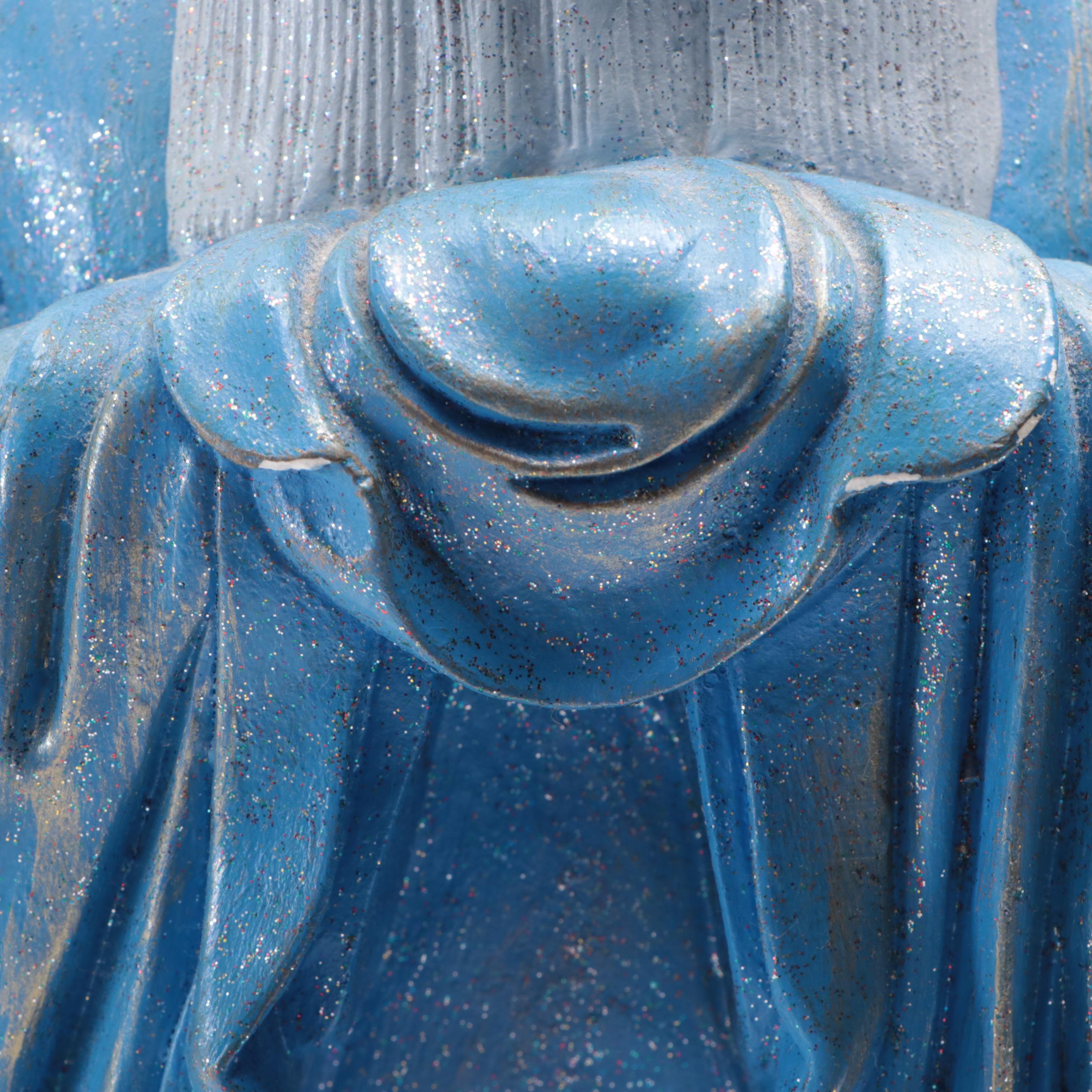 Hand-Painted Cast Plaster Traditional Chinese Man and Woman Figurines