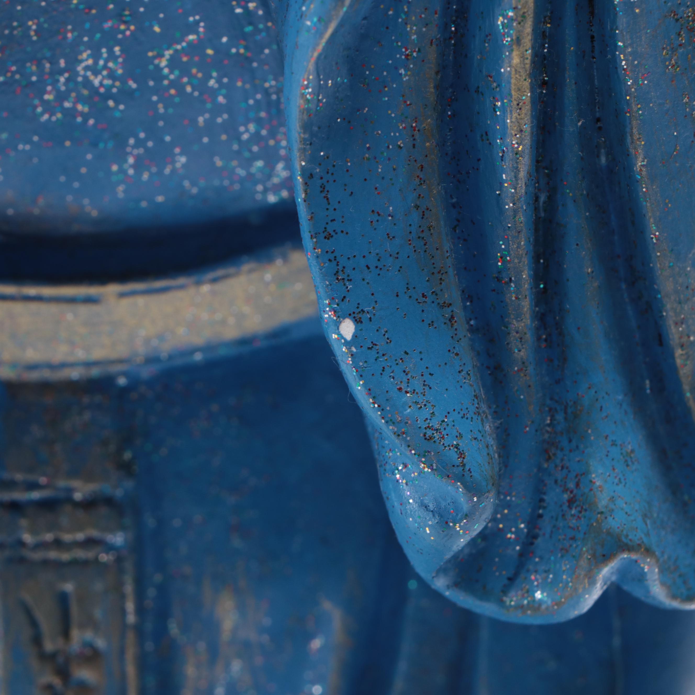 Hand-Painted Cast Plaster Traditional Chinese Man and Woman Figurines