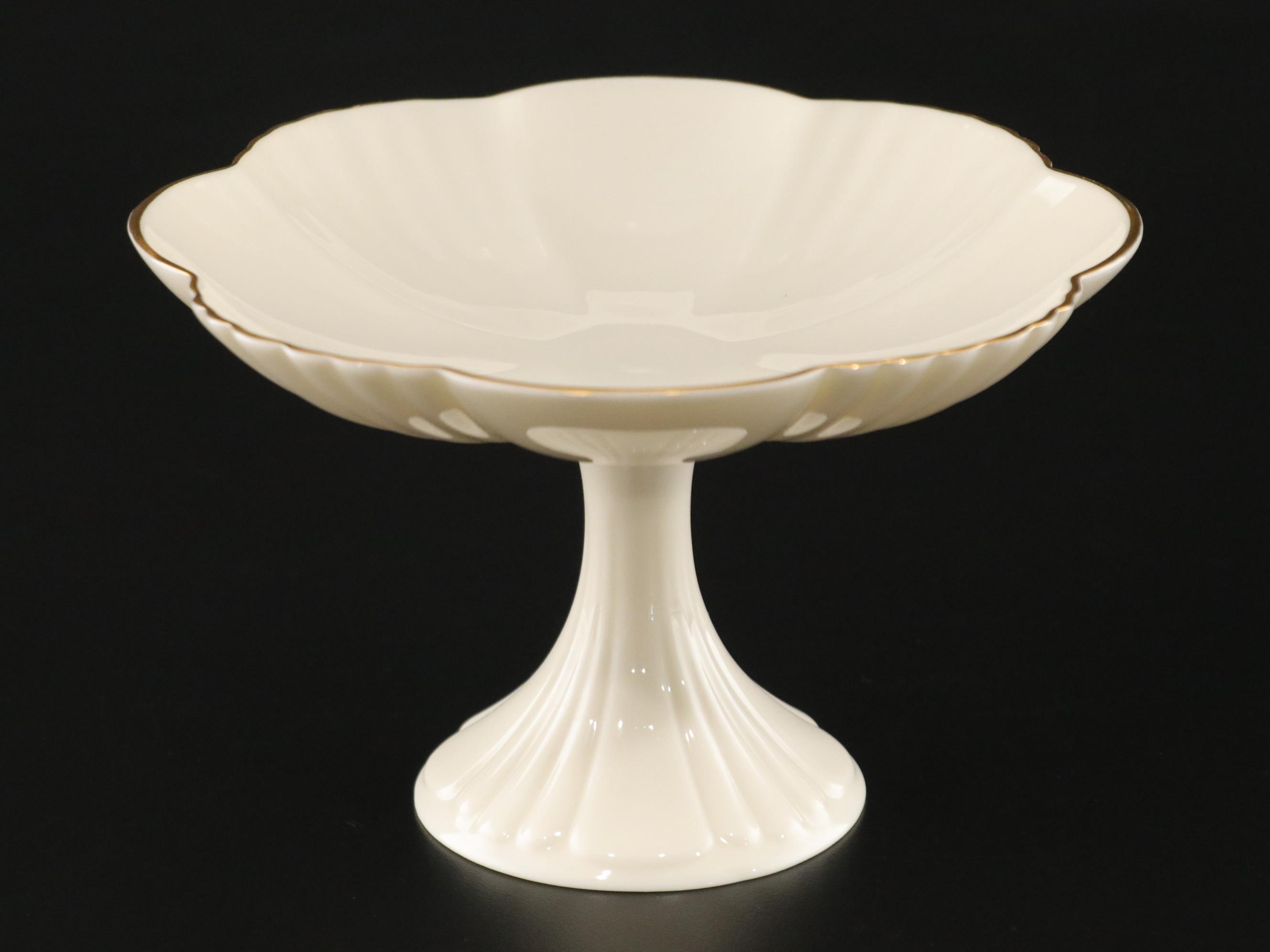 Belleek and Lenox Porcelain Vase, Creamer & Fluted Sugar, Compote, & Heart Dish