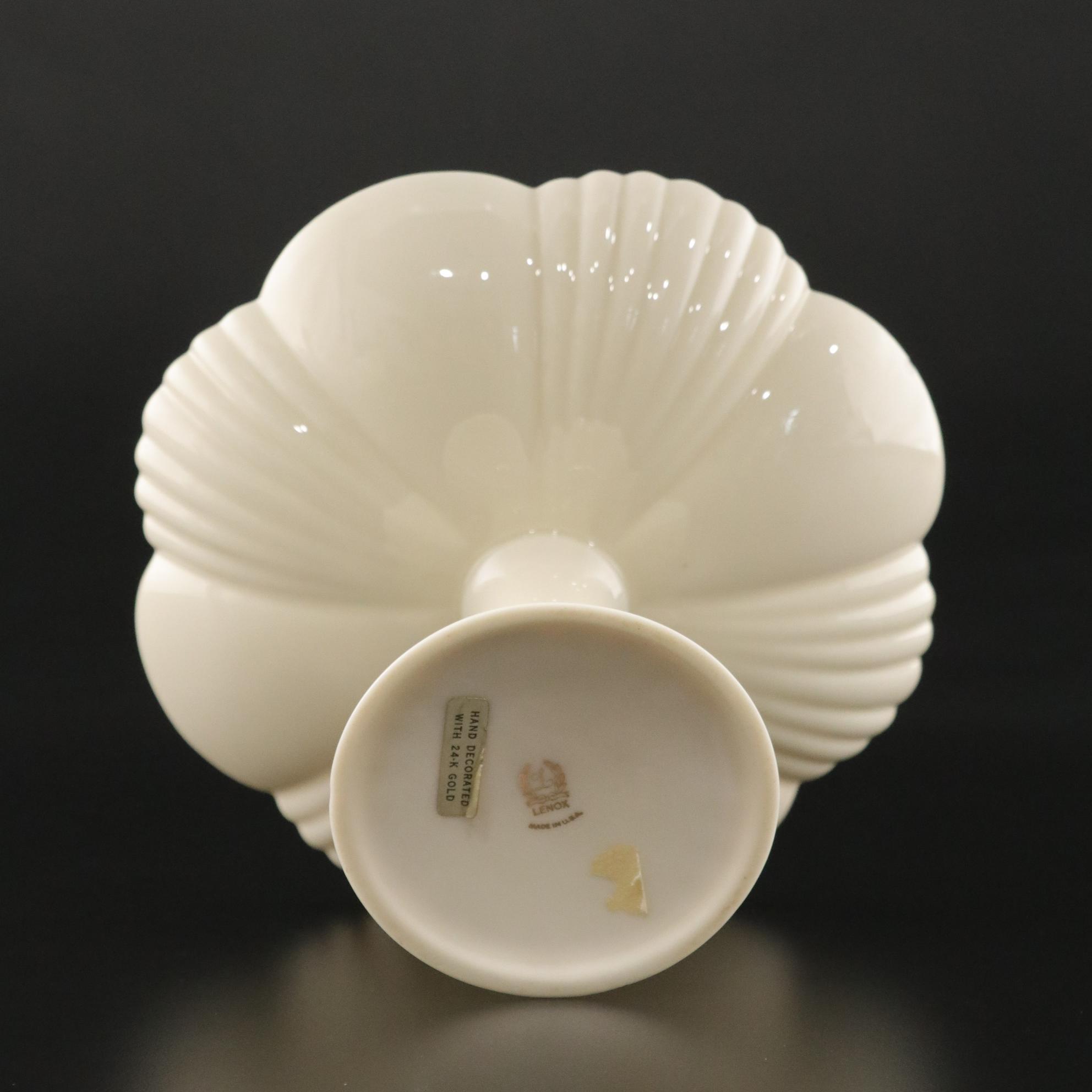 Belleek and Lenox Porcelain Vase, Creamer & Fluted Sugar, Compote, & Heart Dish