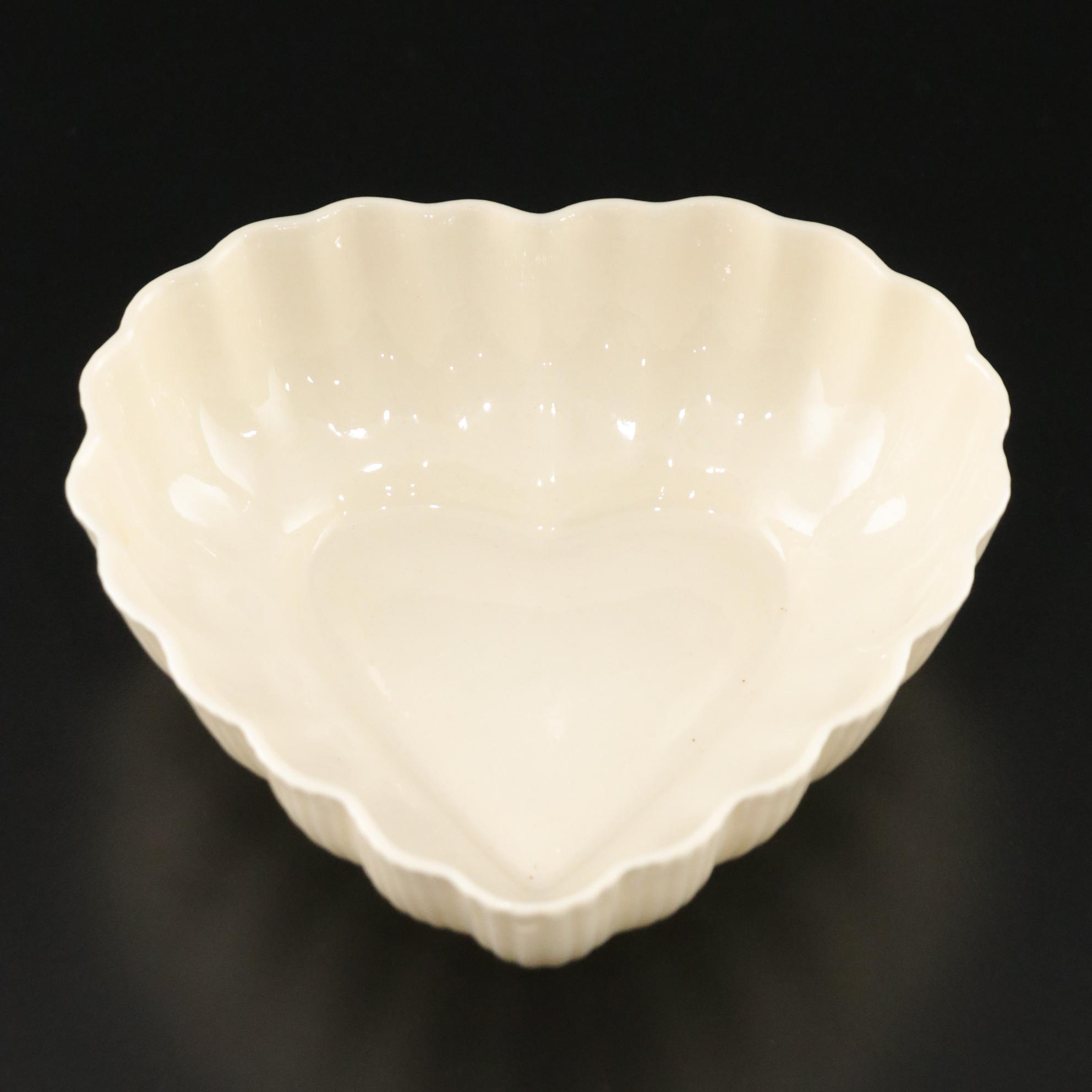 Belleek and Lenox Porcelain Vase, Creamer & Fluted Sugar, Compote, & Heart Dish