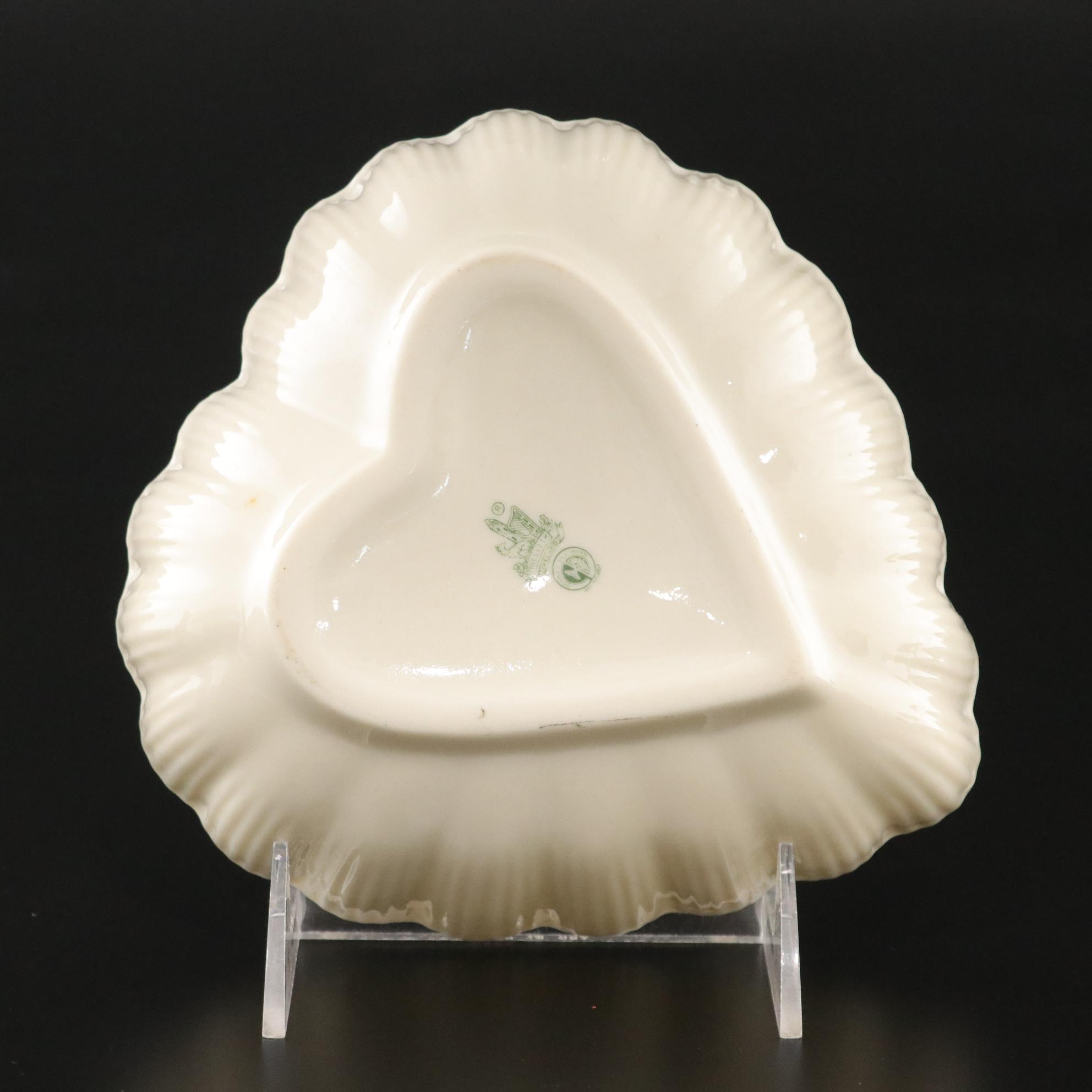 Belleek and Lenox Porcelain Vase, Creamer & Fluted Sugar, Compote, & Heart Dish