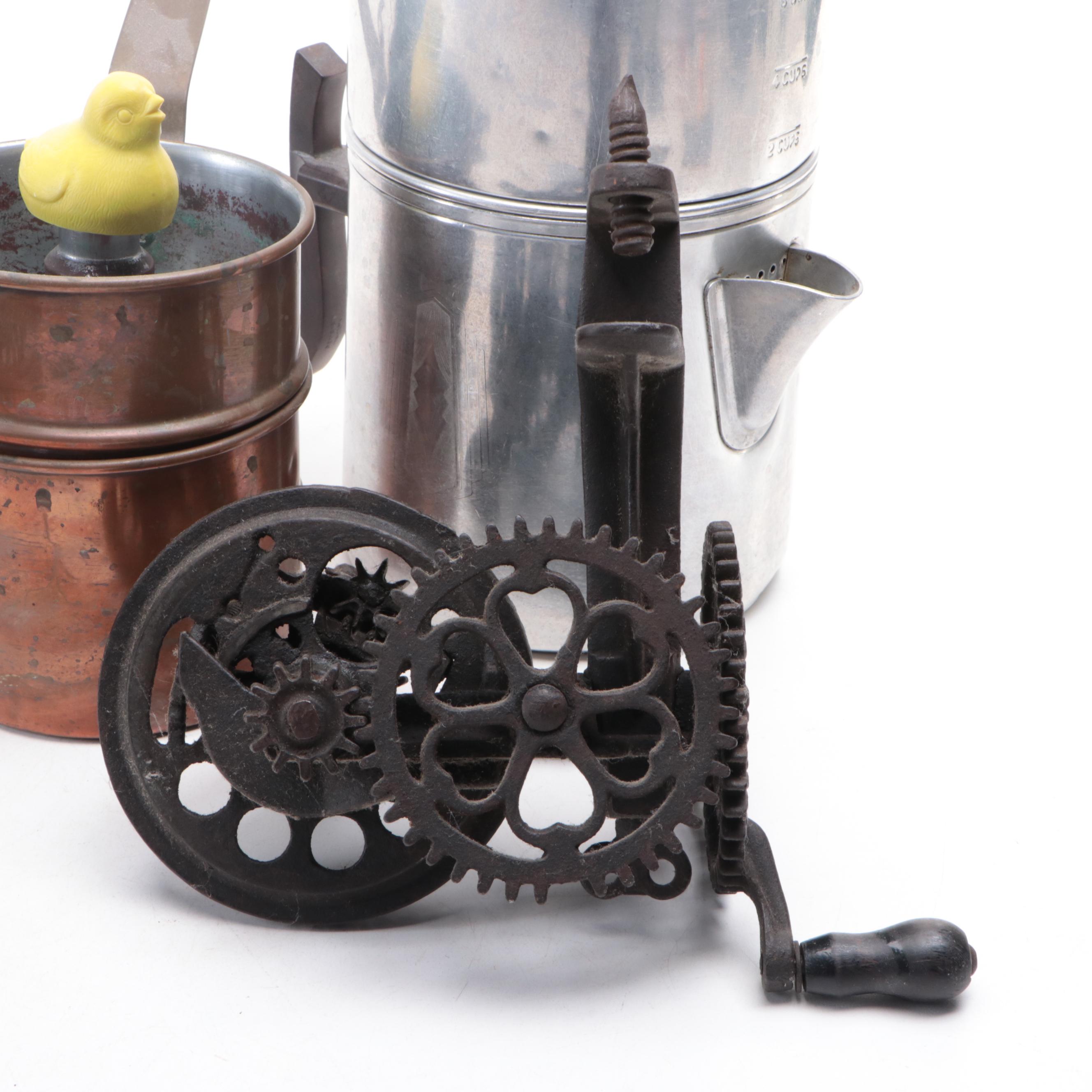 Wagner Metal Waffle Maker and Drip-O-Later Metal Coffee Pot and More