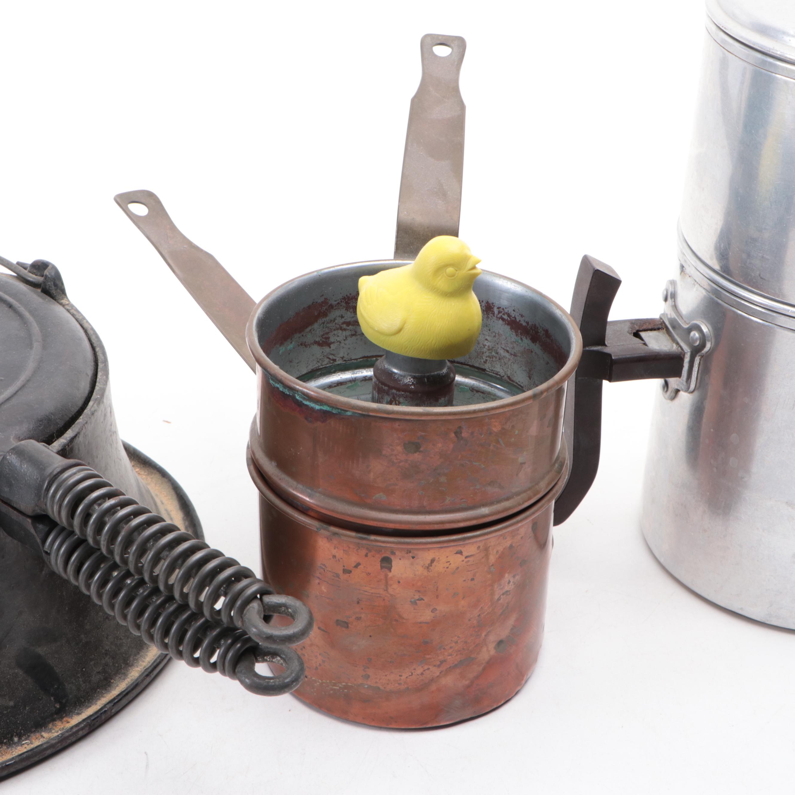 Wagner Metal Waffle Maker and Drip-O-Later Metal Coffee Pot and More