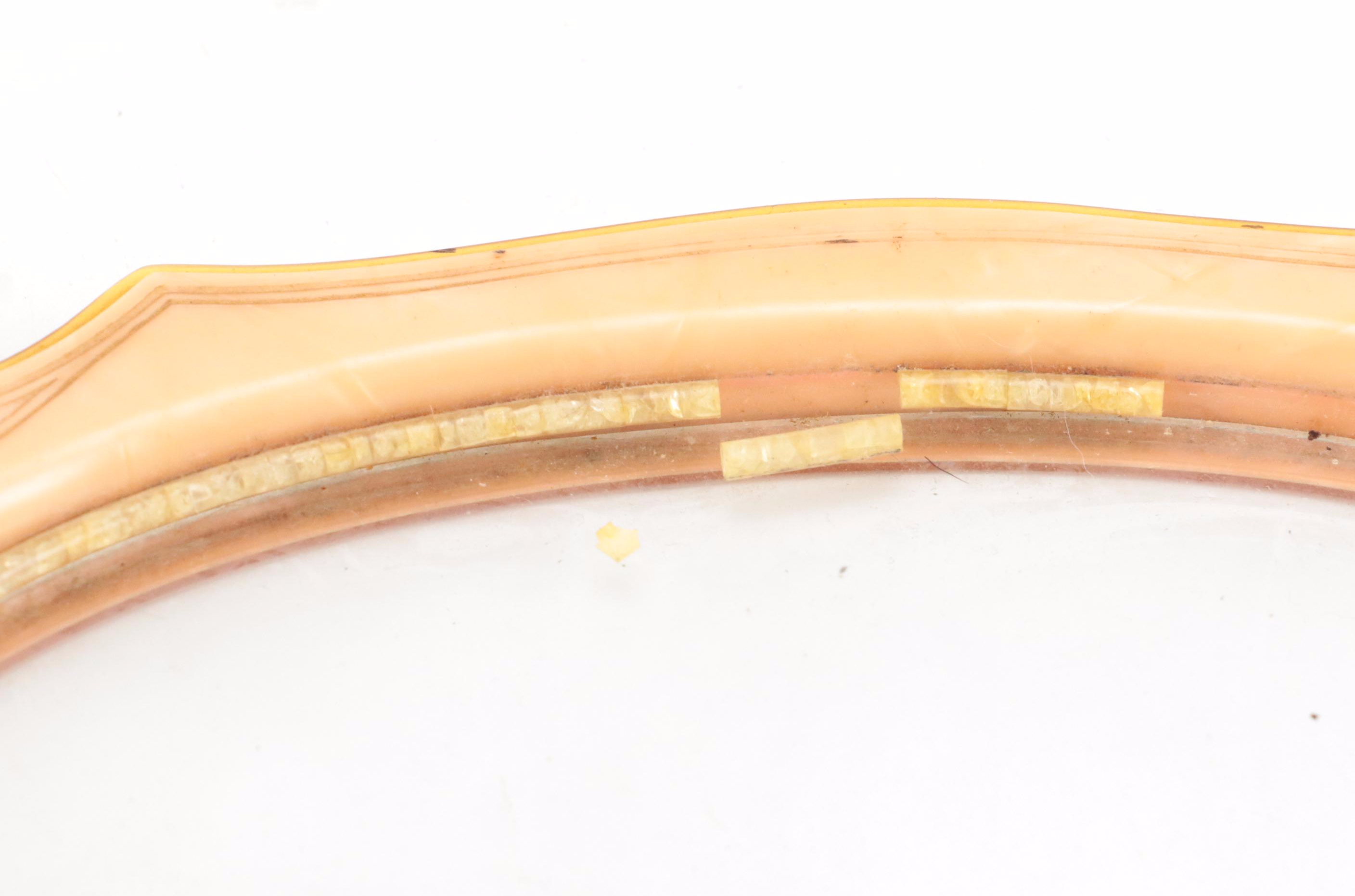 Pyramid Pearl Tone Celluloid Vanity Set and Grooming Tools