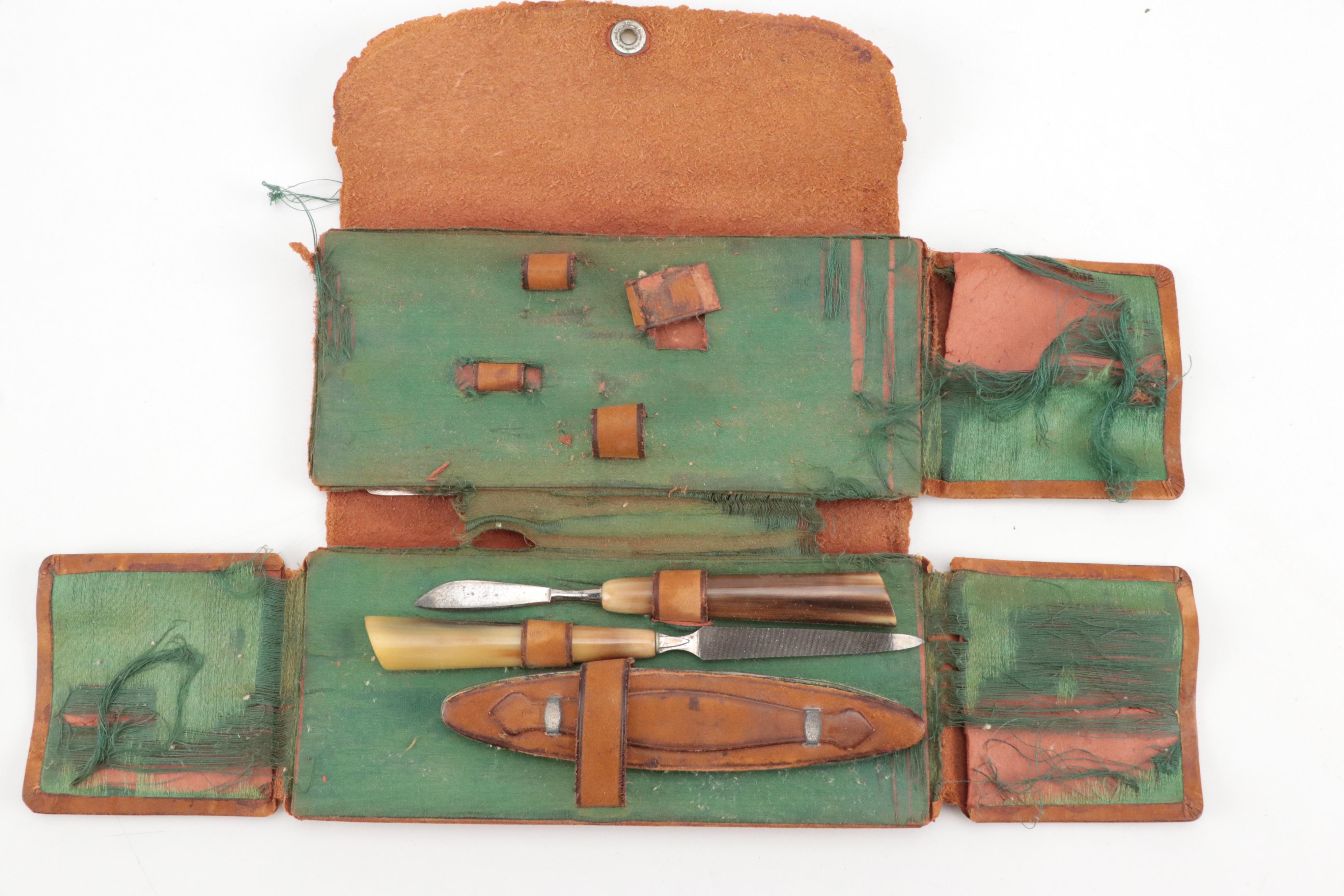 Pyramid Pearl Tone Celluloid Vanity Set and Grooming Tools