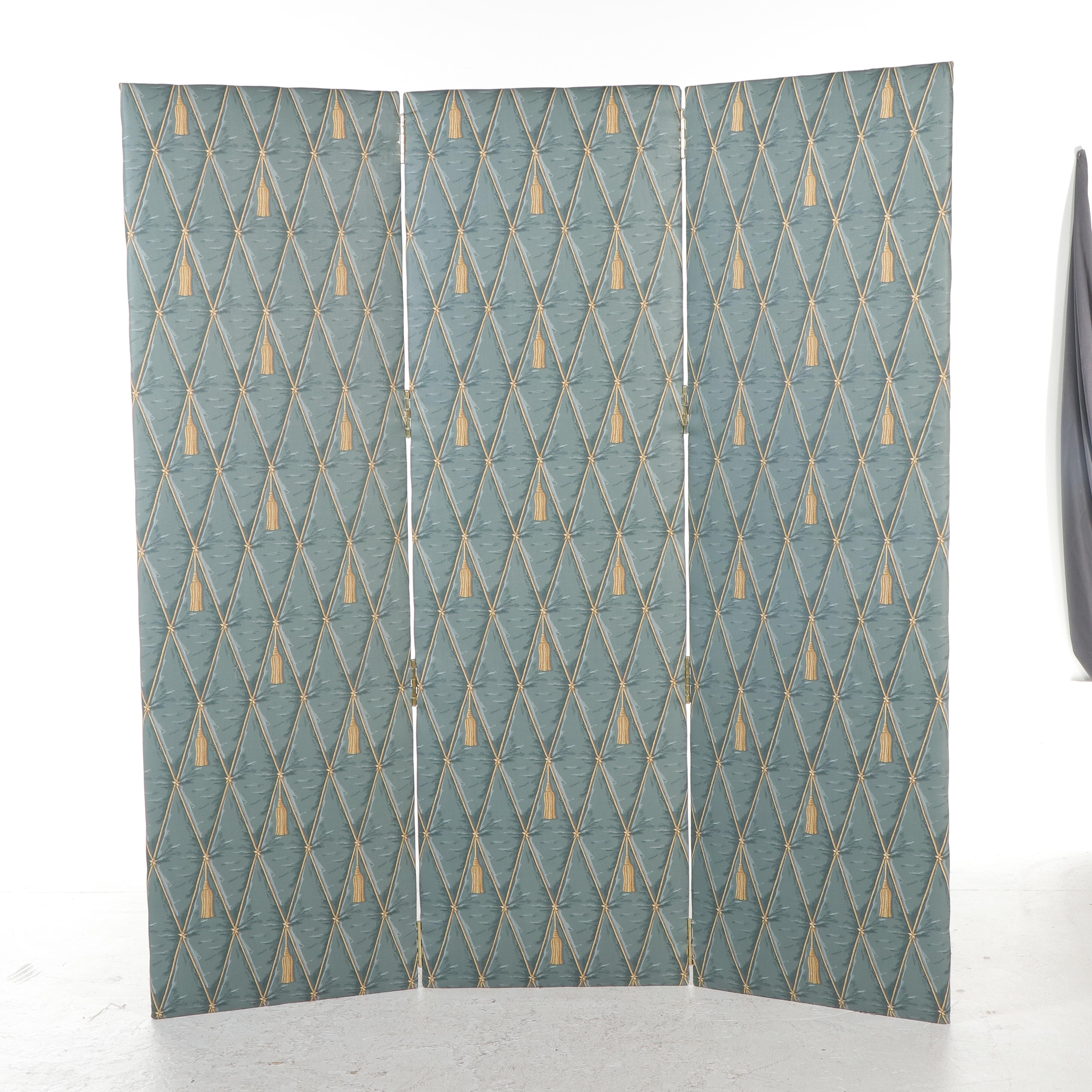 Fabric Upholstered Three-Panel Room Screen