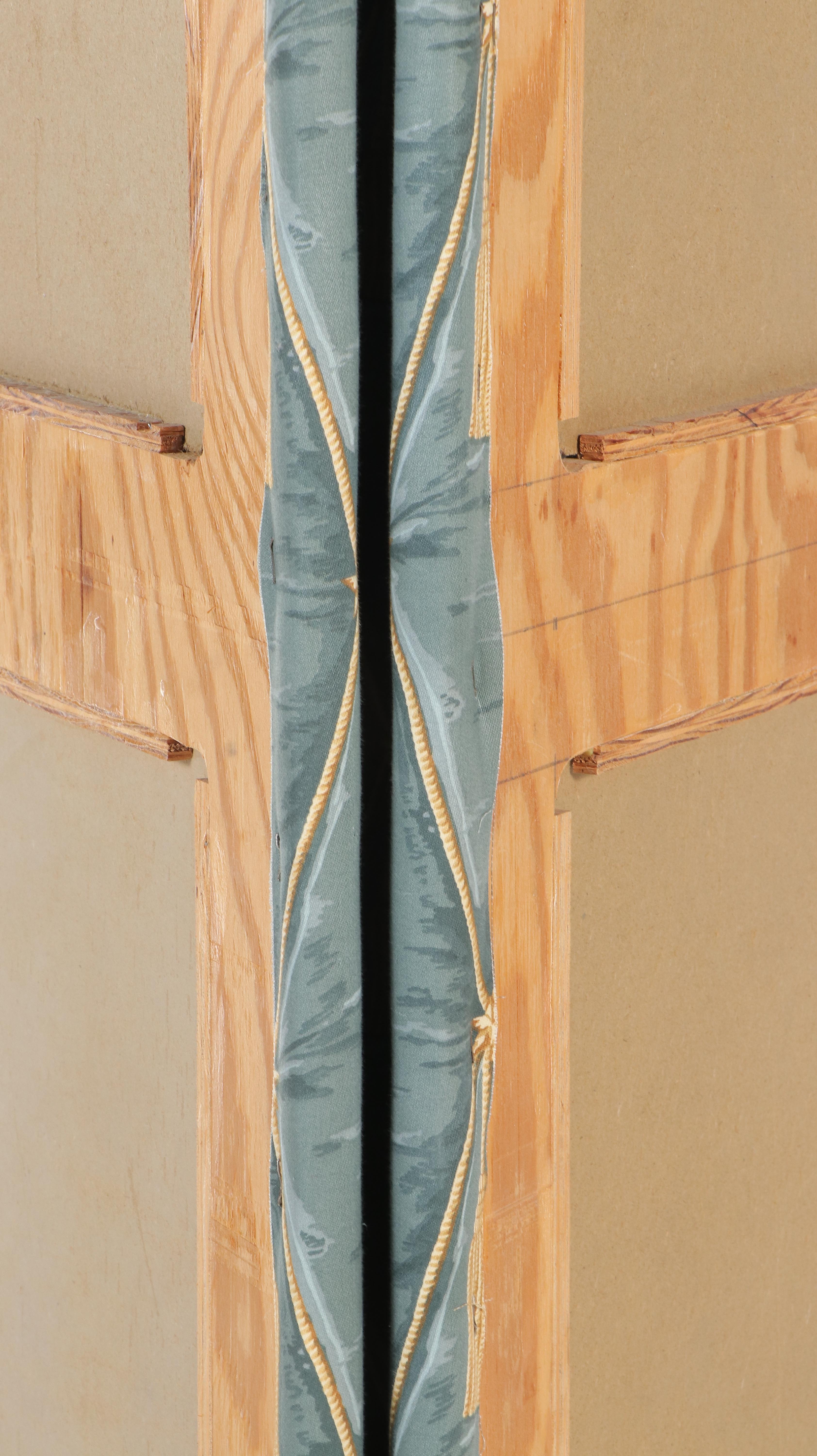 Fabric Upholstered Three-Panel Room Screen