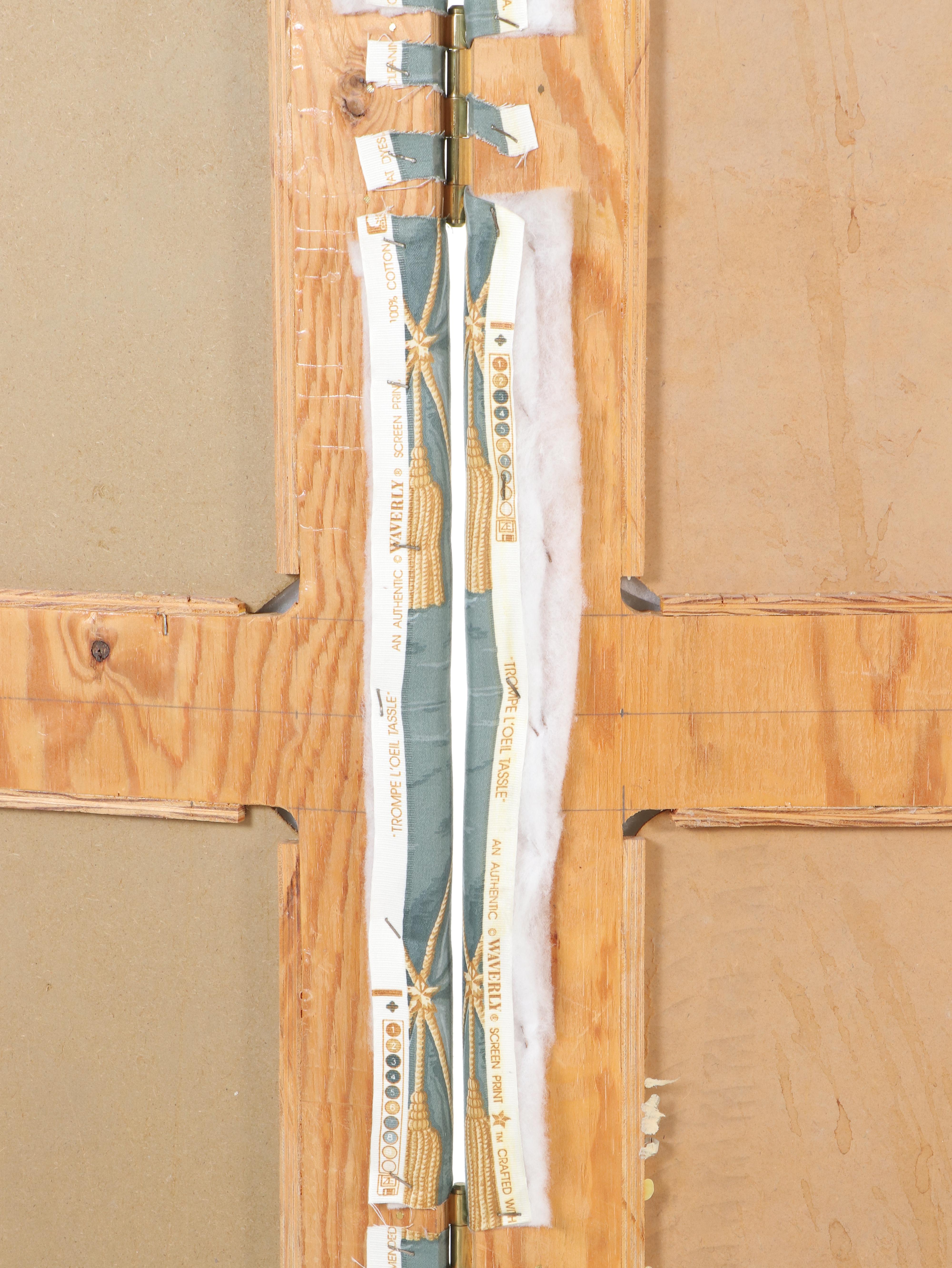 Fabric Upholstered Three-Panel Room Screen