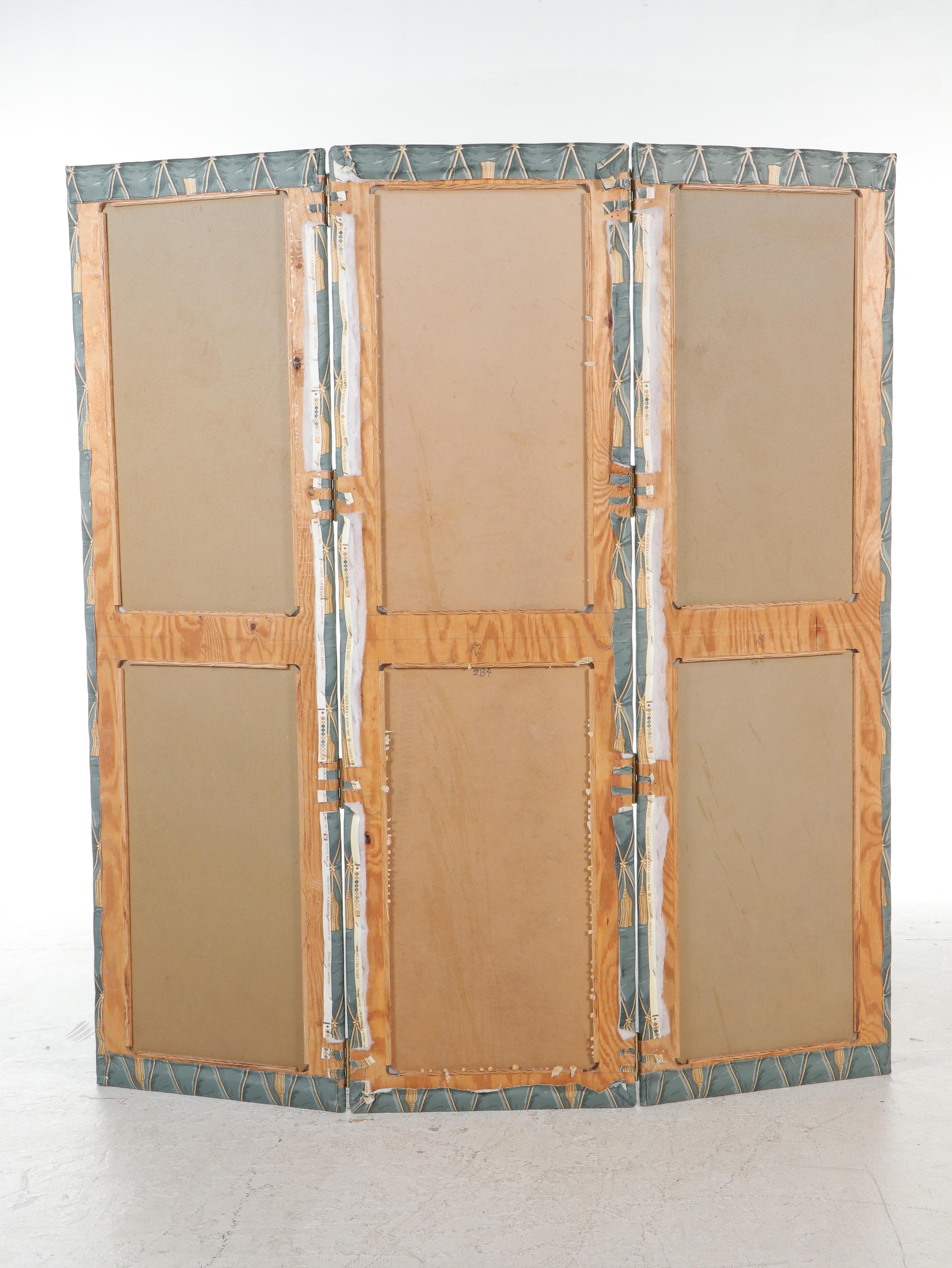 Fabric Upholstered Three-Panel Room Screen