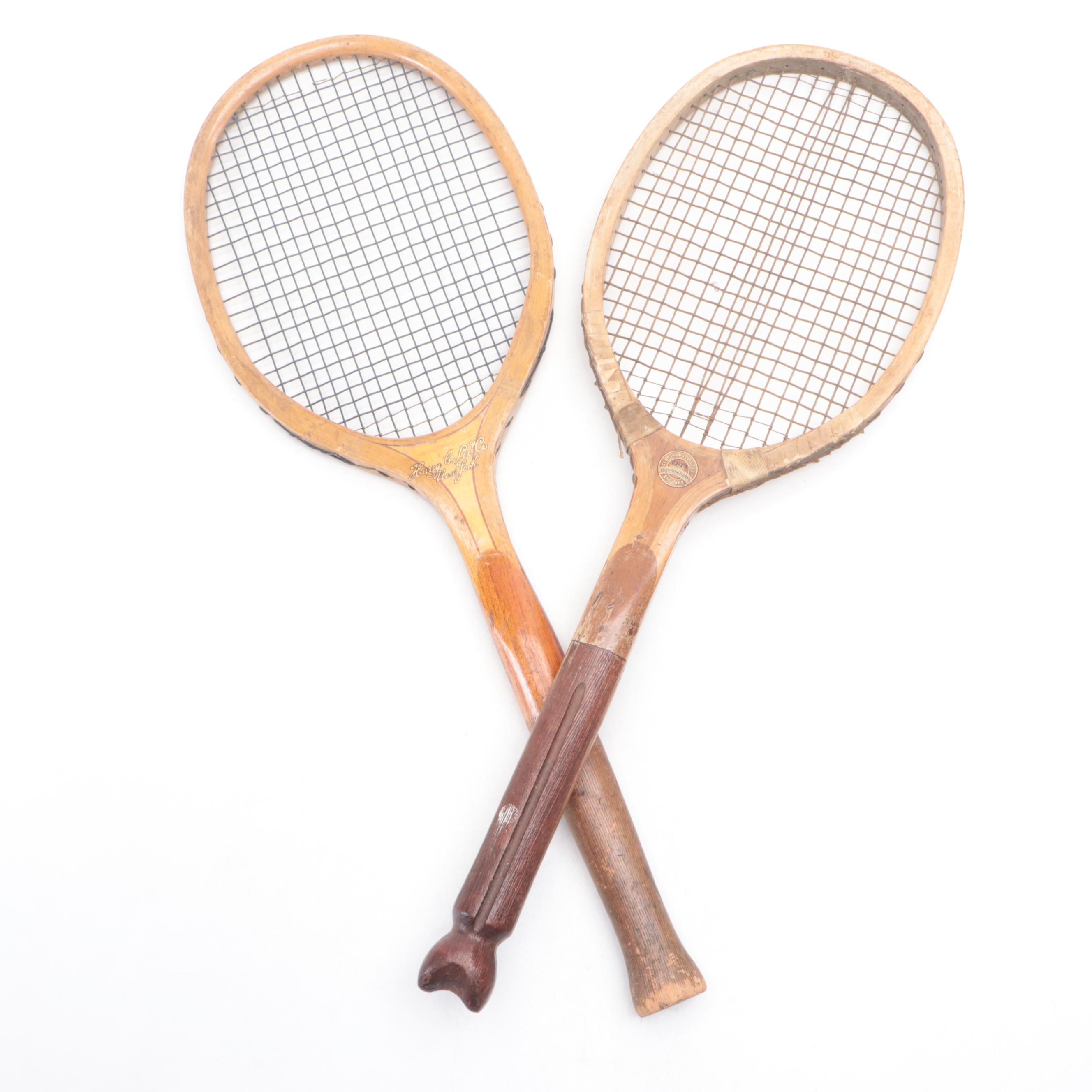 Harry C. Lee & Co. and Clapshaw & Cleave Ltd. Wooden Tennis Rackets