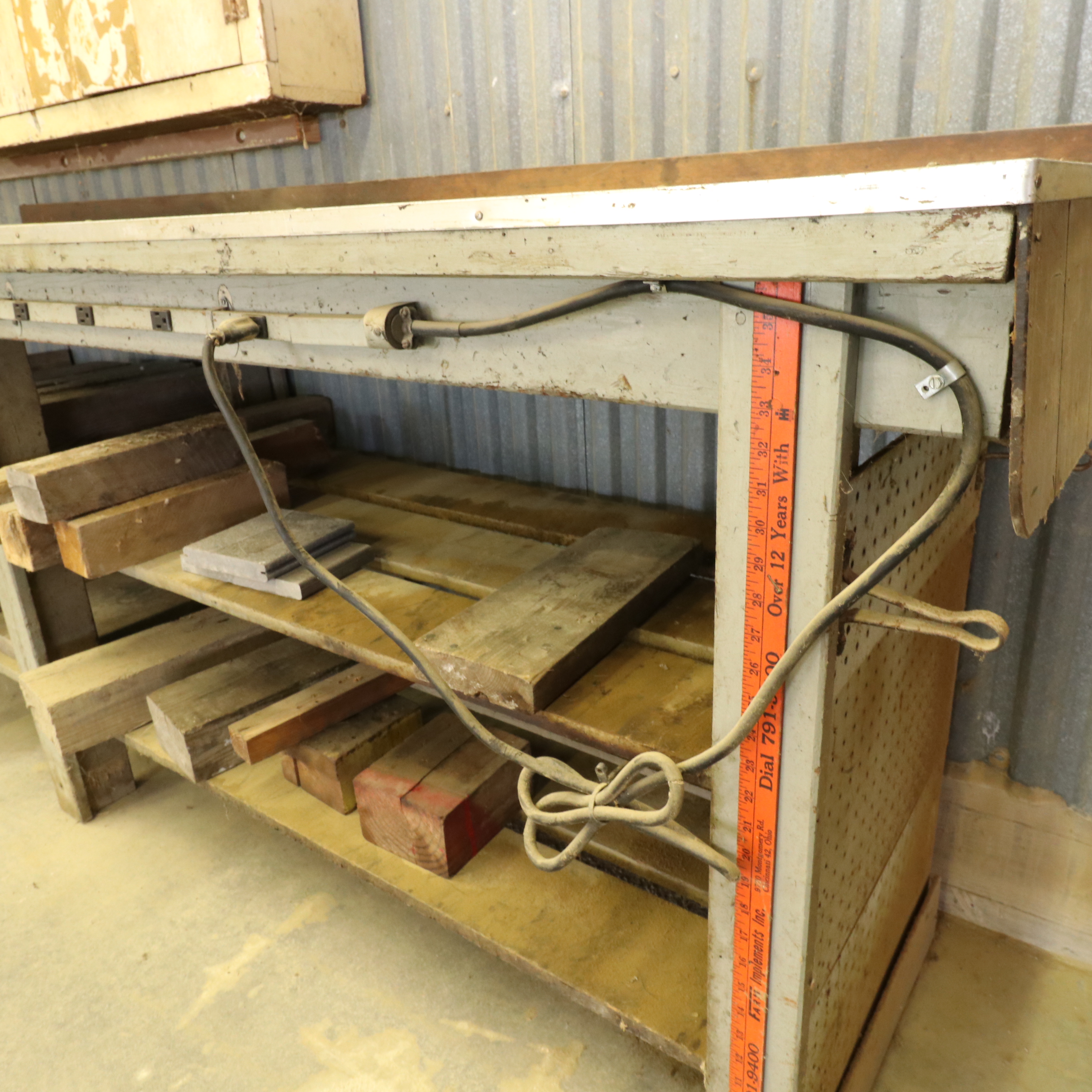 Custom Shallow Profile Electrified Workbench with Seasoned Lumber Pieces