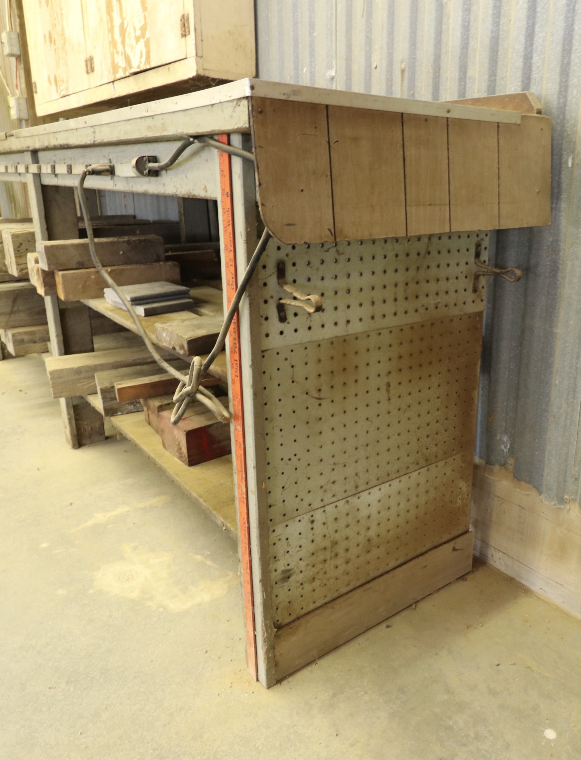 Custom Shallow Profile Electrified Workbench with Seasoned Lumber Pieces