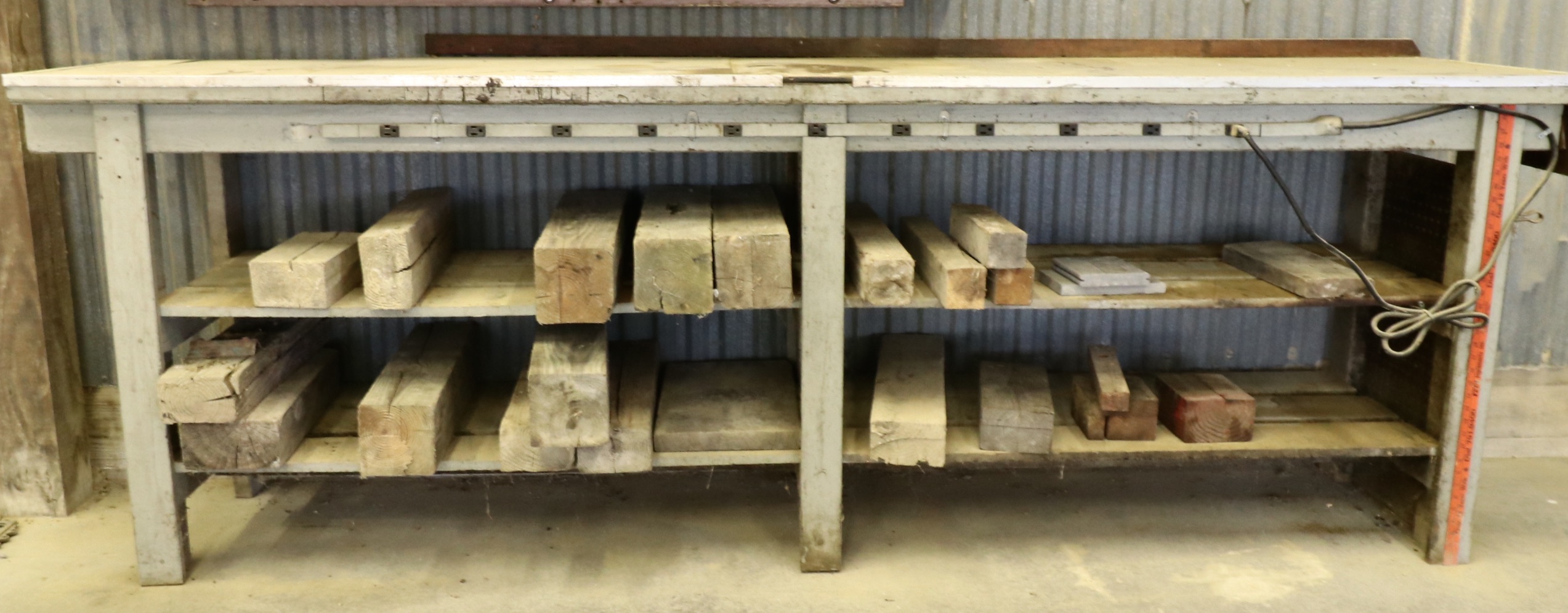 Custom Shallow Profile Electrified Workbench with Seasoned Lumber Pieces