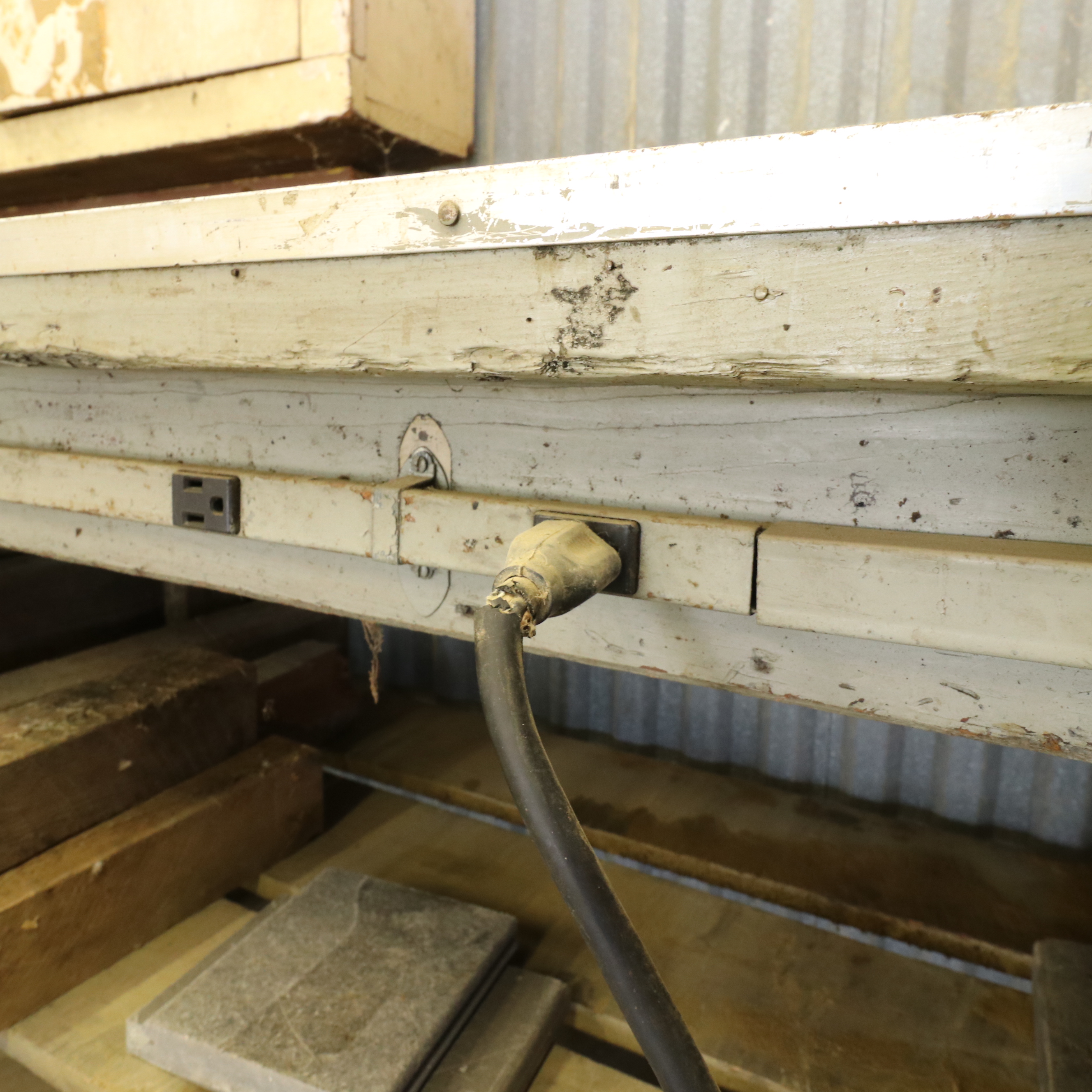 Custom Shallow Profile Electrified Workbench with Seasoned Lumber Pieces