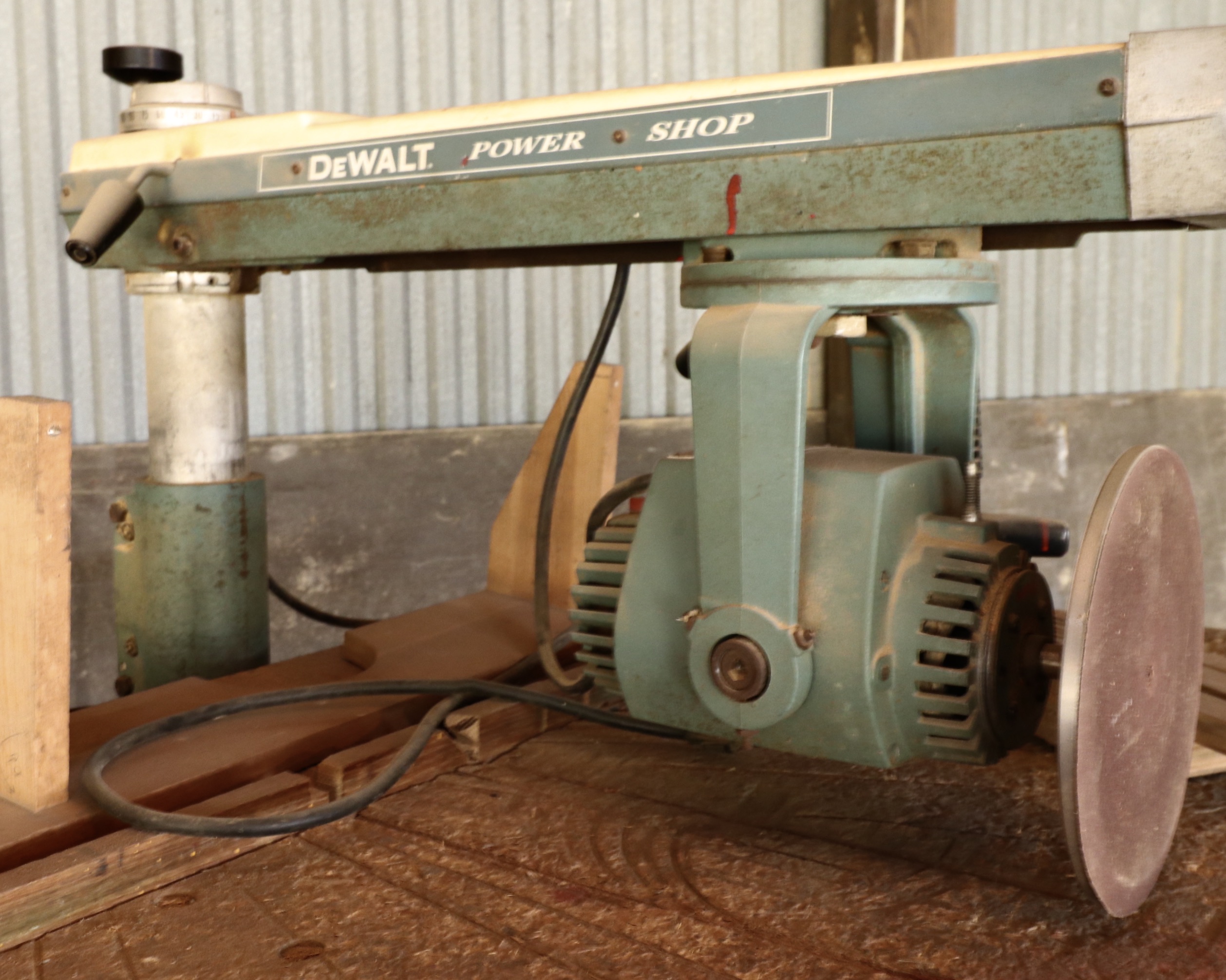 DeWalt Table Saw with Storage Cabinet and Attachments